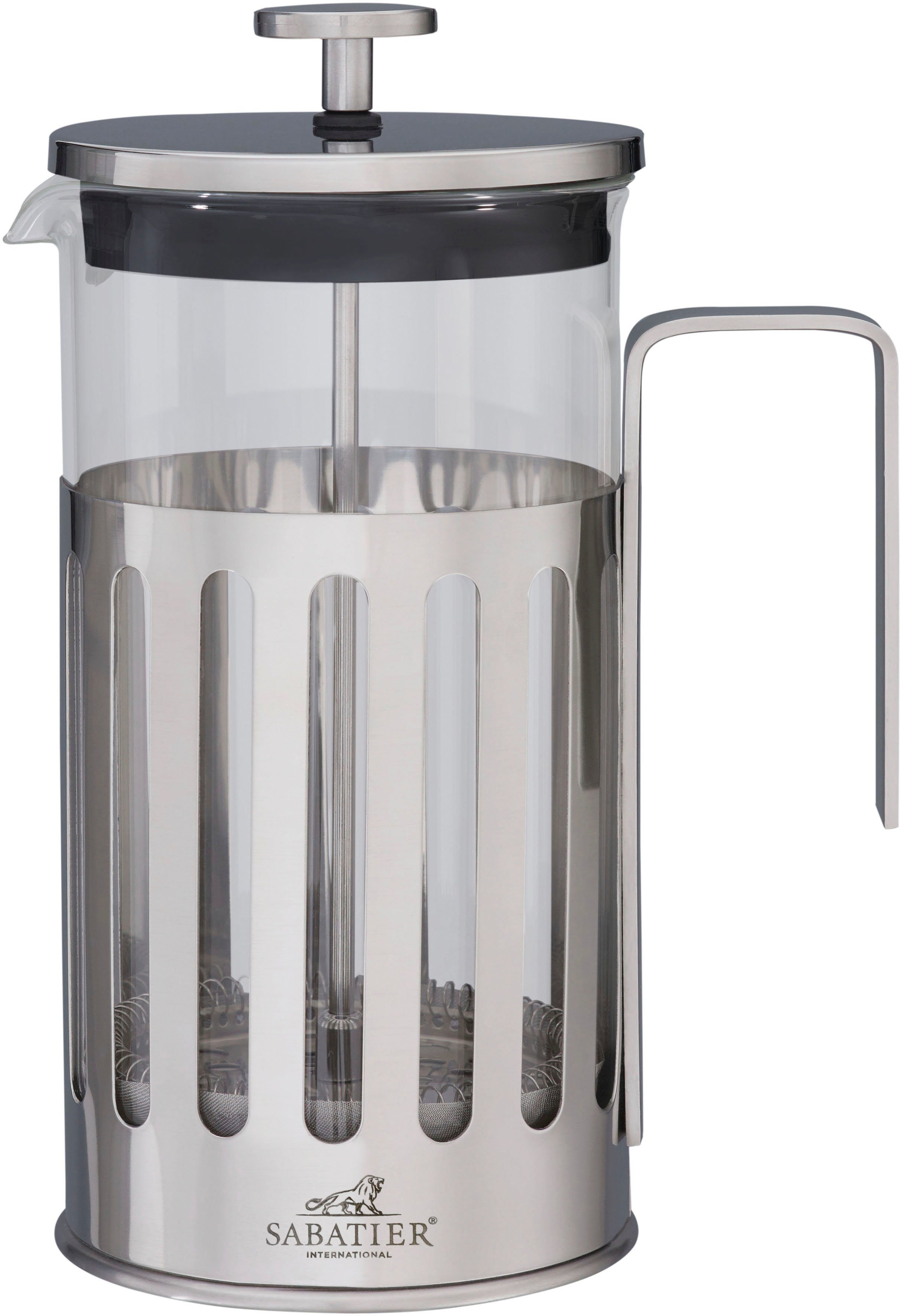 SABATIER International Kaffeebereiter, 1l Kaffeekanne, 1 L Fassungsvermögen, geeignet für ca. 8 Tassen, Edelstahlfilter