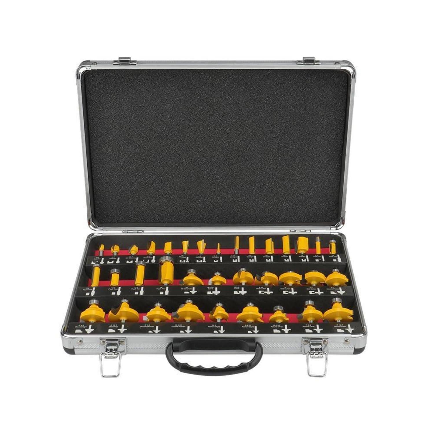 LuxusKollektion Fräser-Set Fräser-Set 35-teilig 6 mm Schaft für Oberfräsen Holzbearbeitung