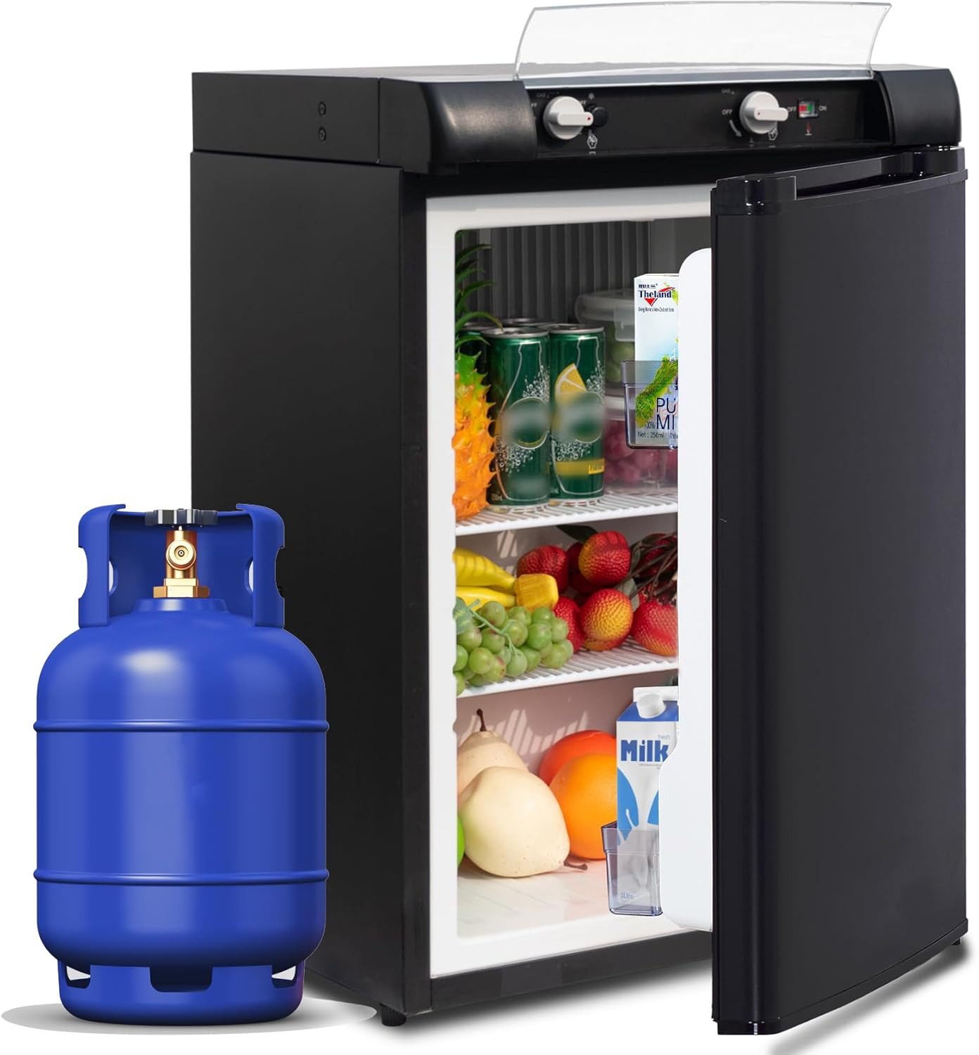 Smad Vollraumkühlschrank Gas Kühlschrank DSG-60B2E-A-2, 66.5 cm hoch, 46 cm breit