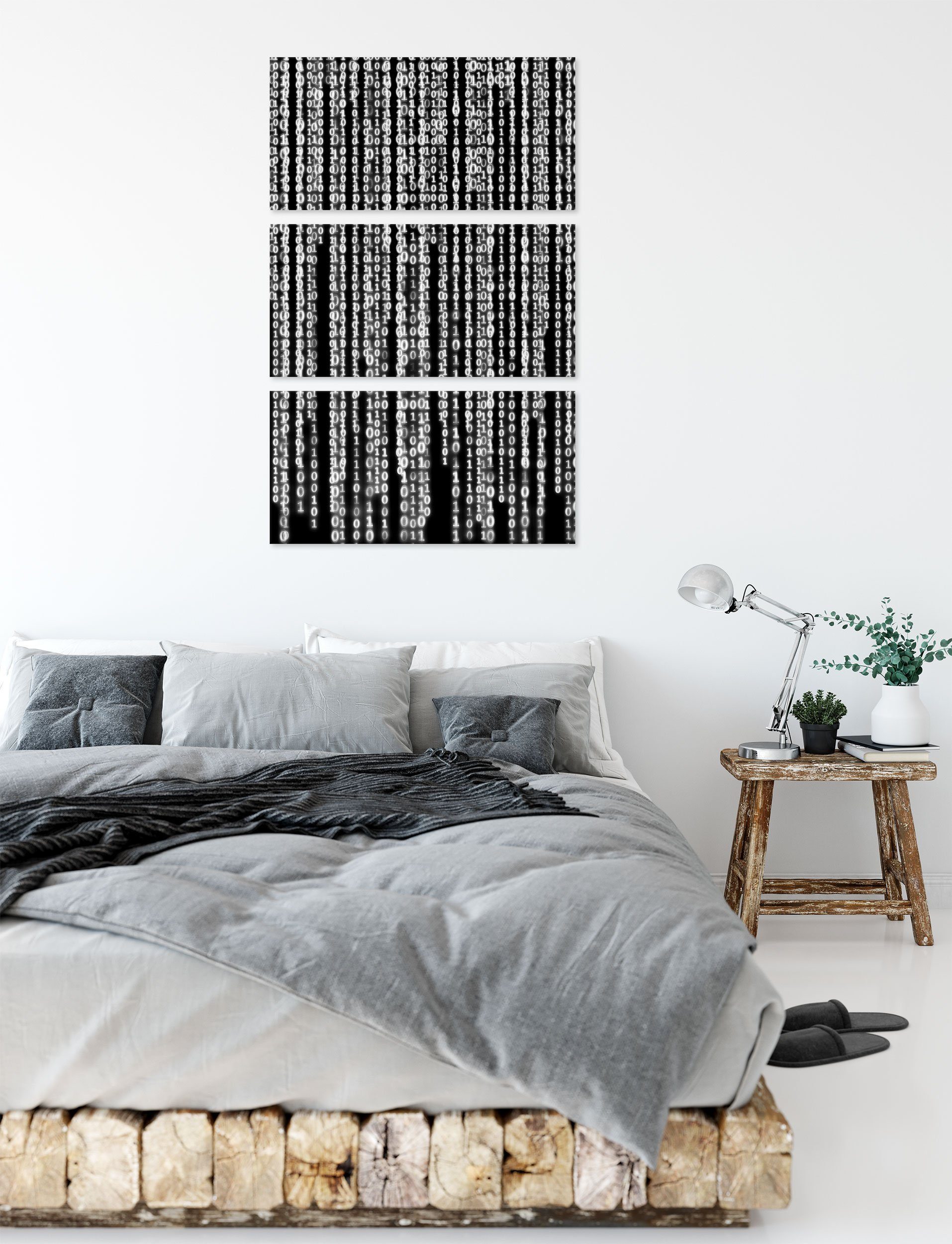Pixxprint Leinwandbild Matrix, 3Teiler inkl. Matrix (1 Leinwandbild (120x80cm) Zackenaufhänger St), bespannt, fertig