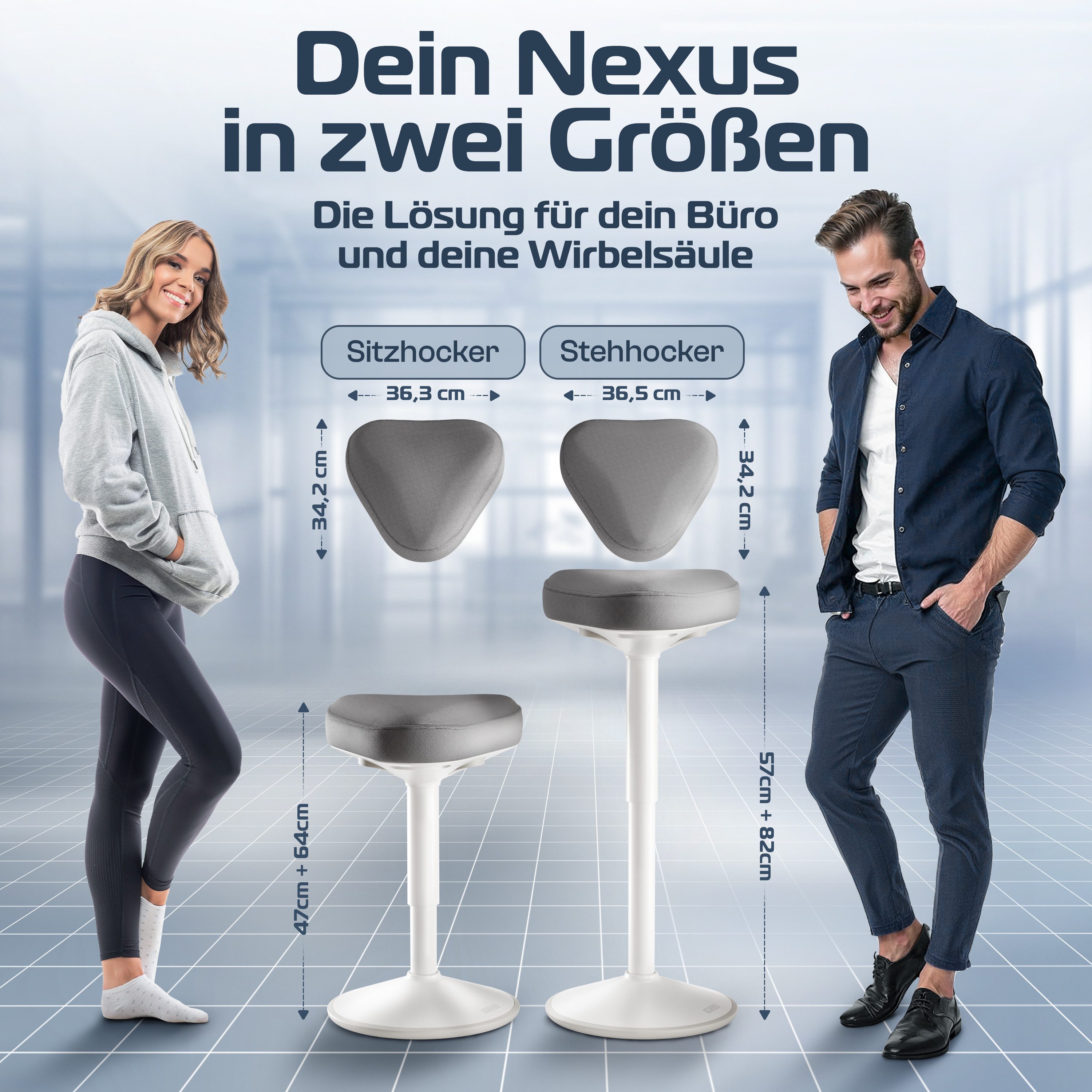 CLOUVOU Arbeitshocker Nexus Bürohocker - Ergonomischer Hocker Büro -, höhen günstig online kaufen