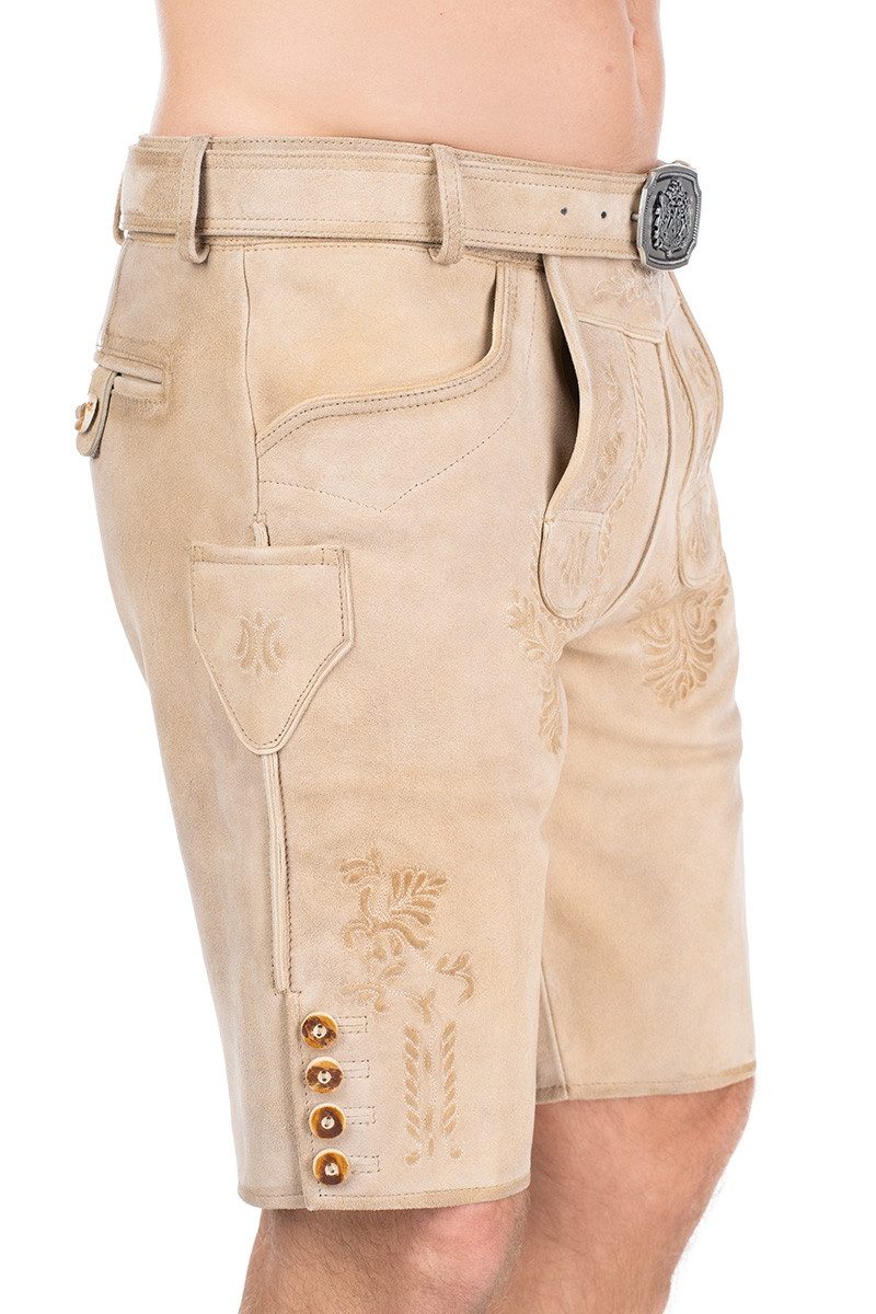 Hammerschmid Trachtenlederhose Lederhose Herren kurz - PARSDORF - beige braun