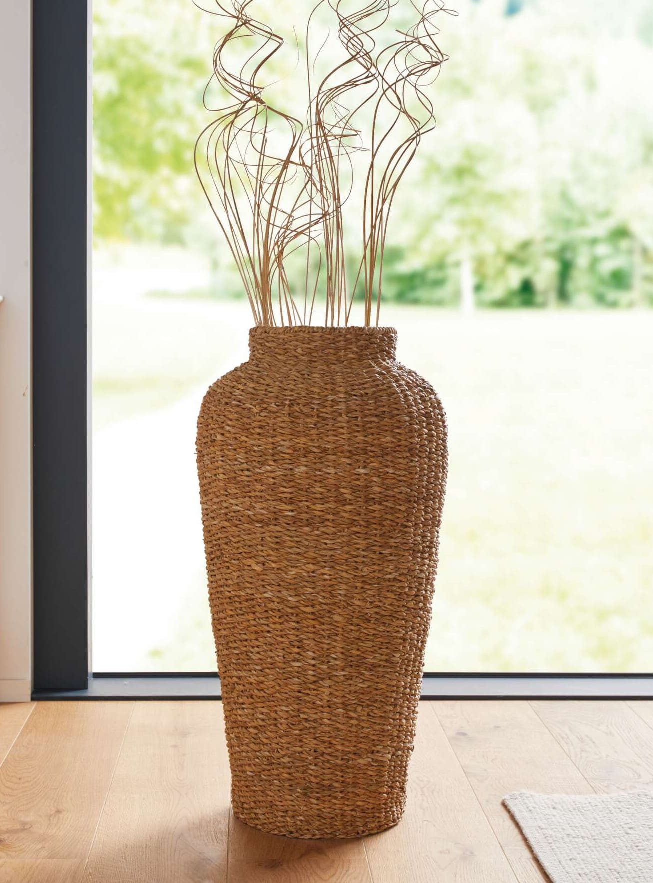 Dekoleidenschaft Bodenvase "Seegras" Dekovase 70 cm hoch, Blumenvase, Vase für Trockenblumen