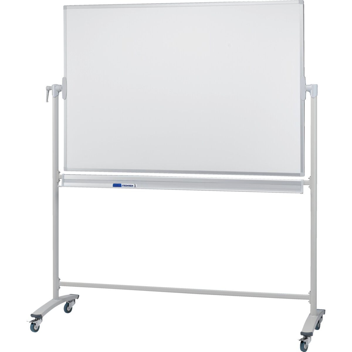 FRANKEN Magnettafel Stativdrehtafel Whiteboard Stahl 120x120cm