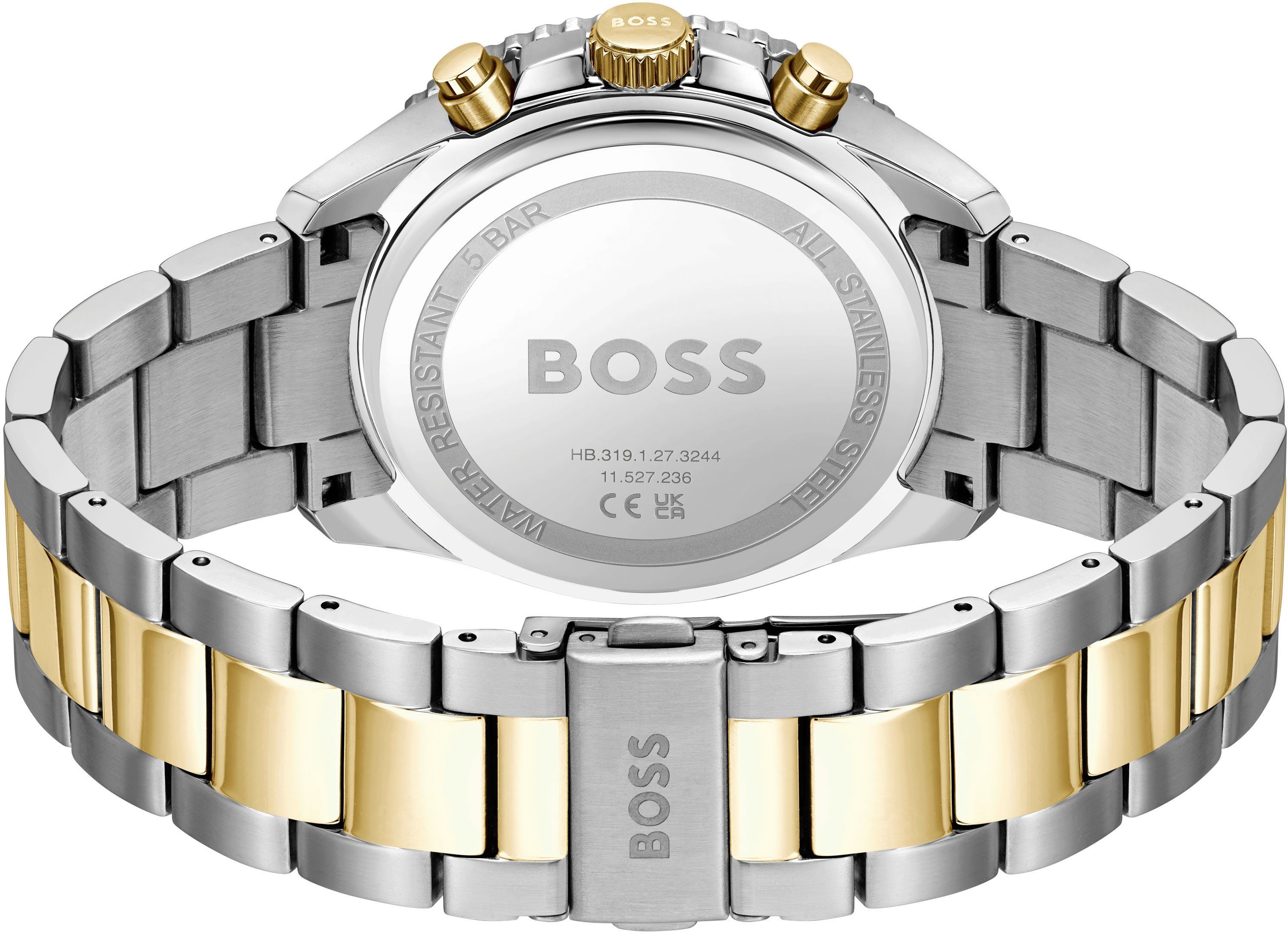 BOSS Chronograph RUNNER 1514144, Quarzuhr, Herrenuhr, Armbanduhr, Stoppfunktion, Edelstahlarmband