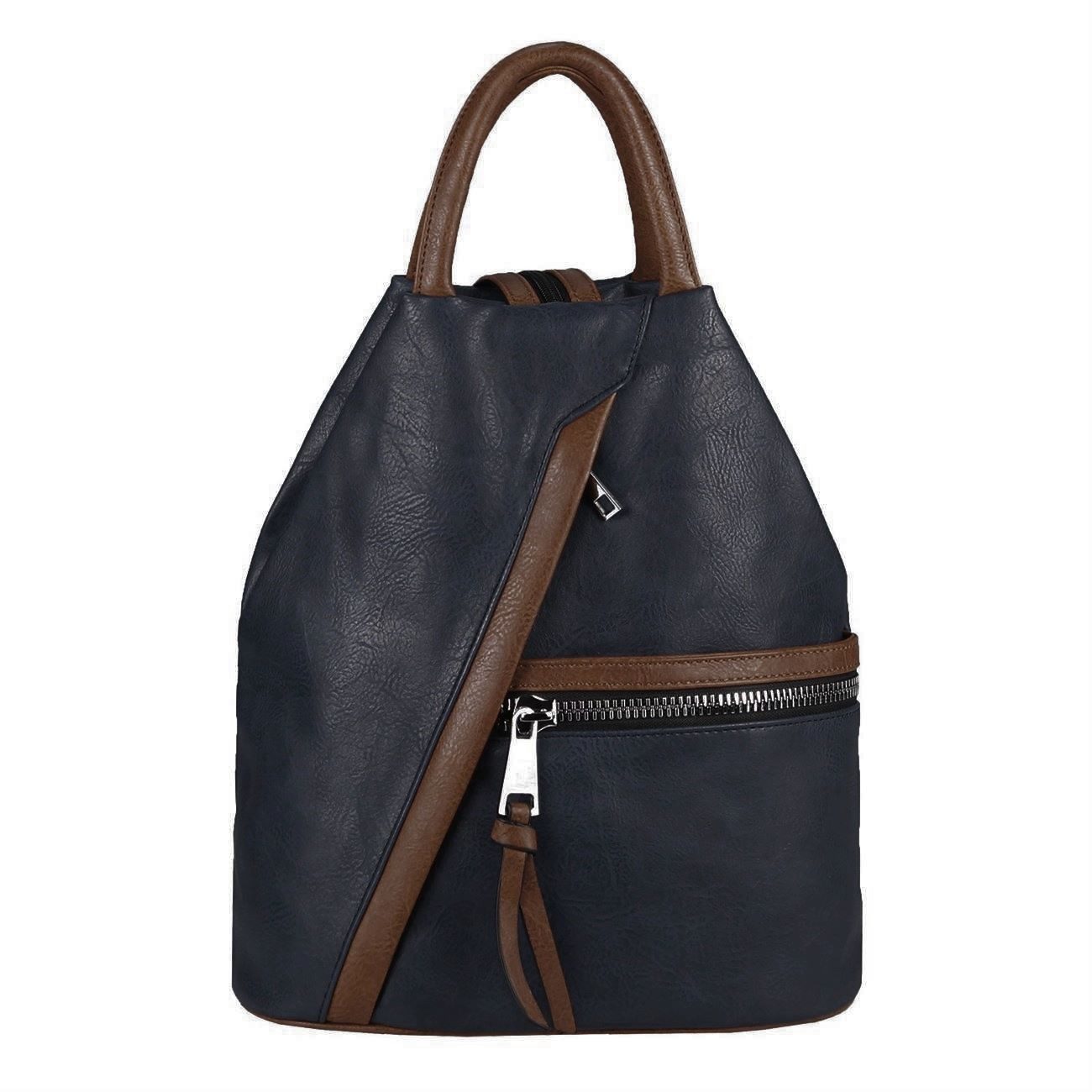 ITALYSHOP24 Rucksack Damen City- TagesRucksack Daypack Backpack Tasche Schultertasche Sport, Handtasche tragbar, Leder Optik viele Farben/Variationen, Schule Reise