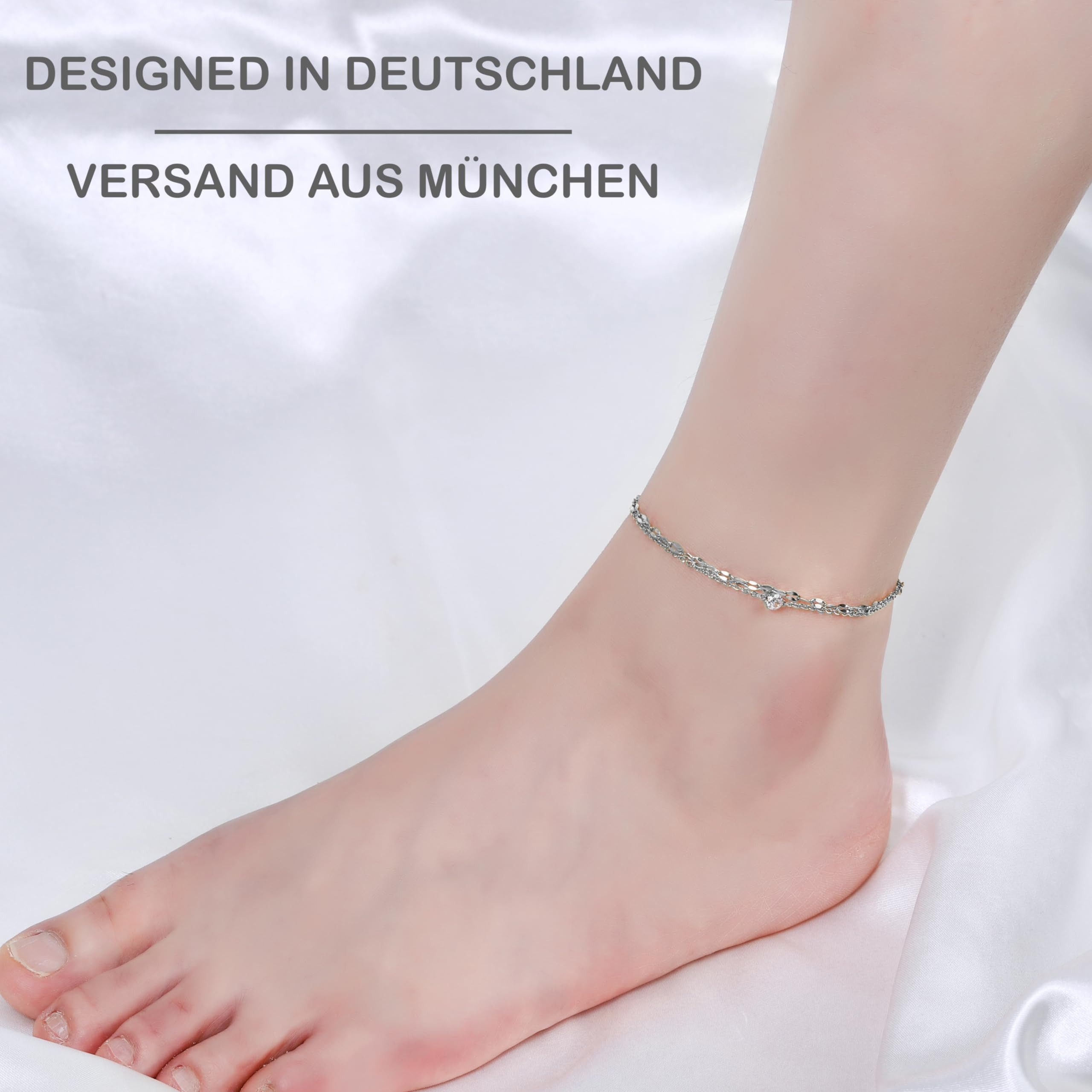 Kim Johanson Fußkette Giulia (1-tlg), aus Edelstahl, hypoallergen, verstellbar