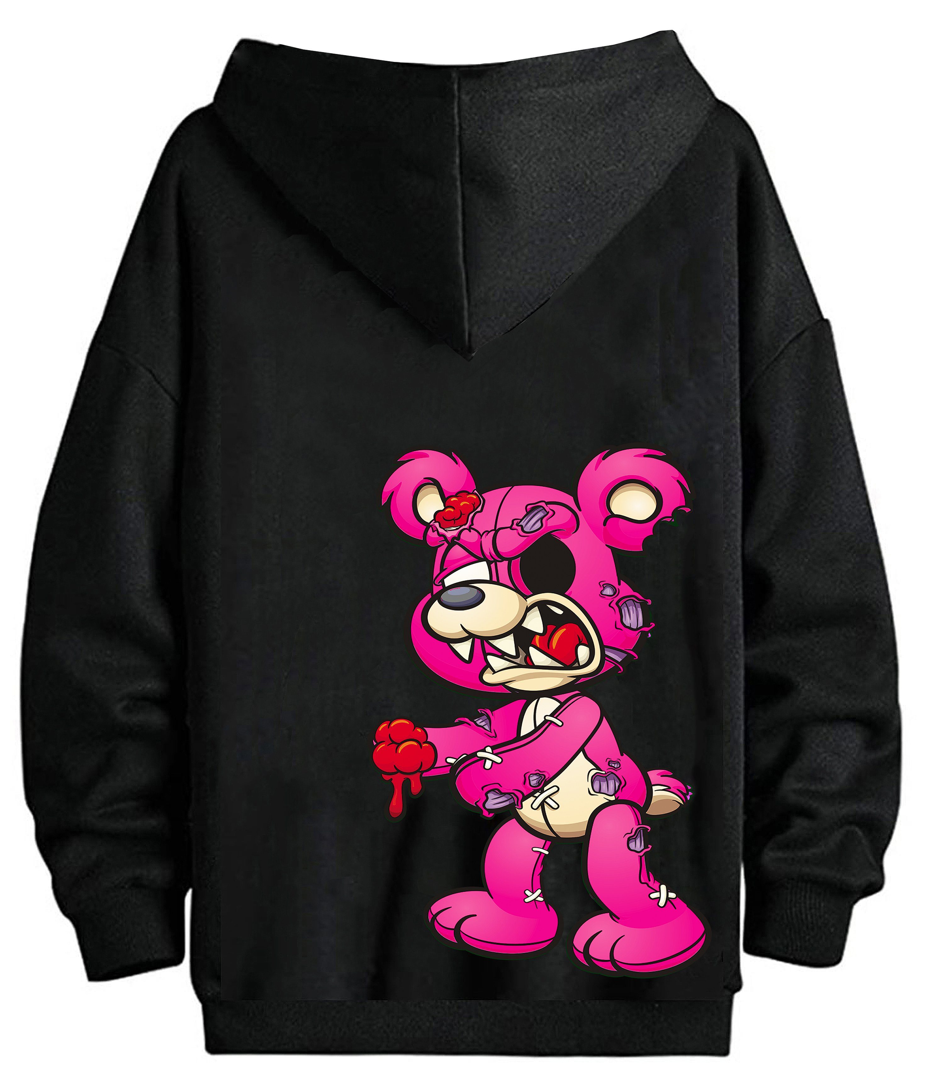 RMK Kapuzenpullover Damen Pullover Pulli mit Zombie Comic Logo