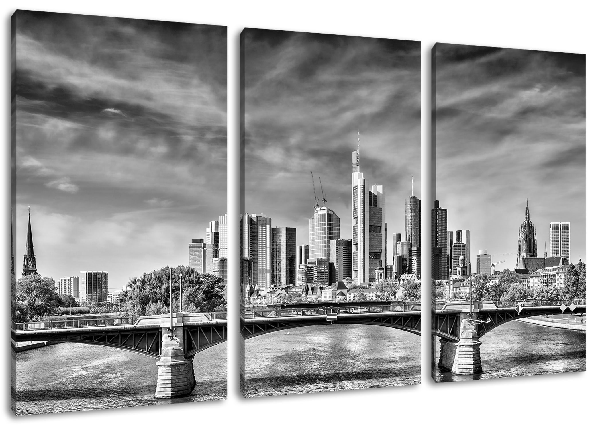 Pixxprint Leinwandbild Skyline von Frankfurt am Main, Skyline von Frankfurt günstig online kaufen