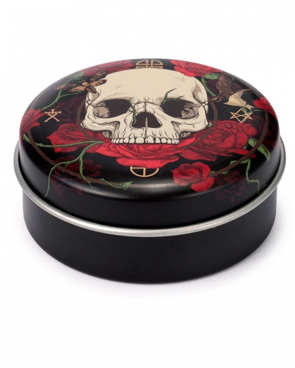 Lippenbalsam 1 Döschen in Dekofigur Roses & Horror-Shop Metall Skulls