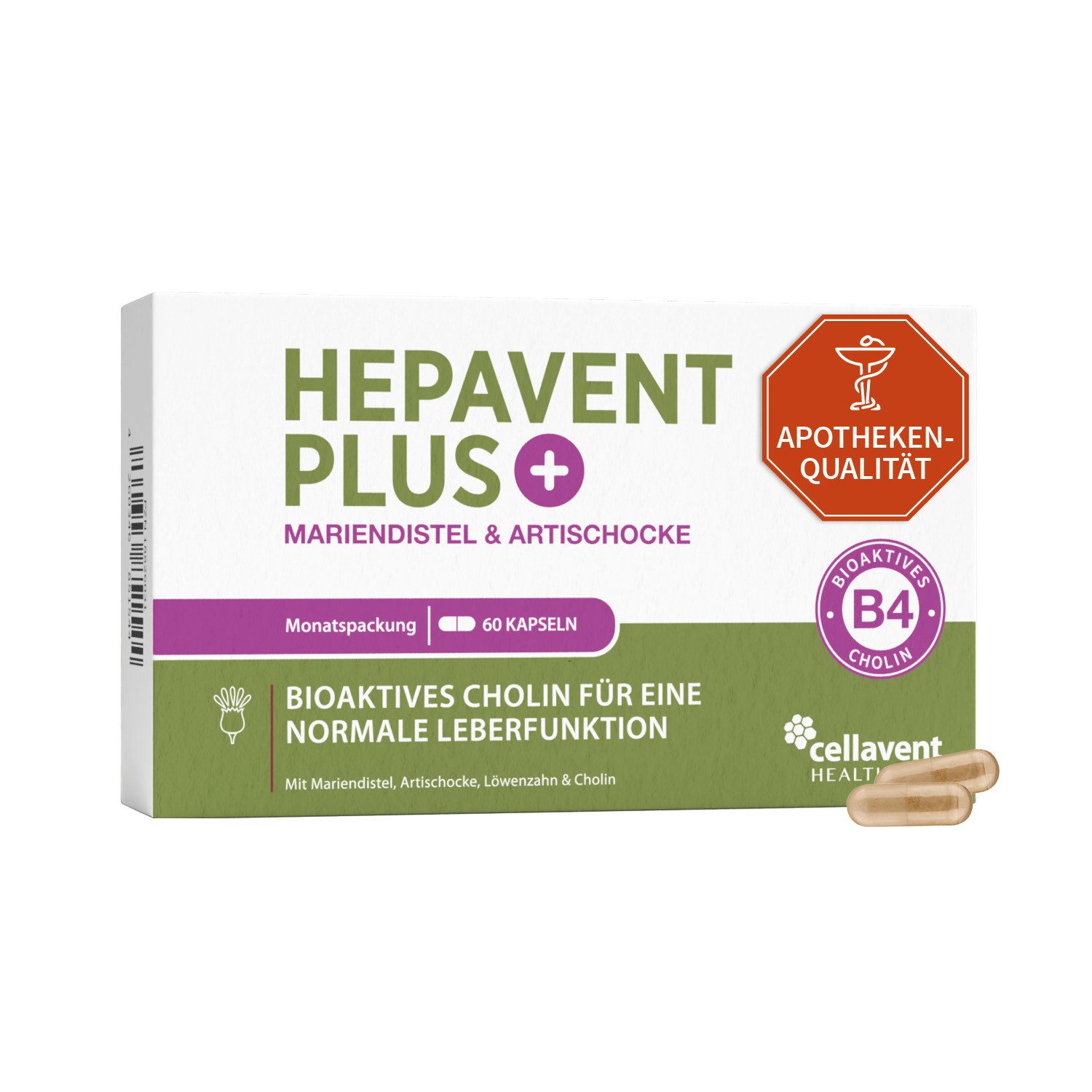 Cellavent Healthcare Leberkur Cholin Kapseln - Hepavent PLUS Kapseln