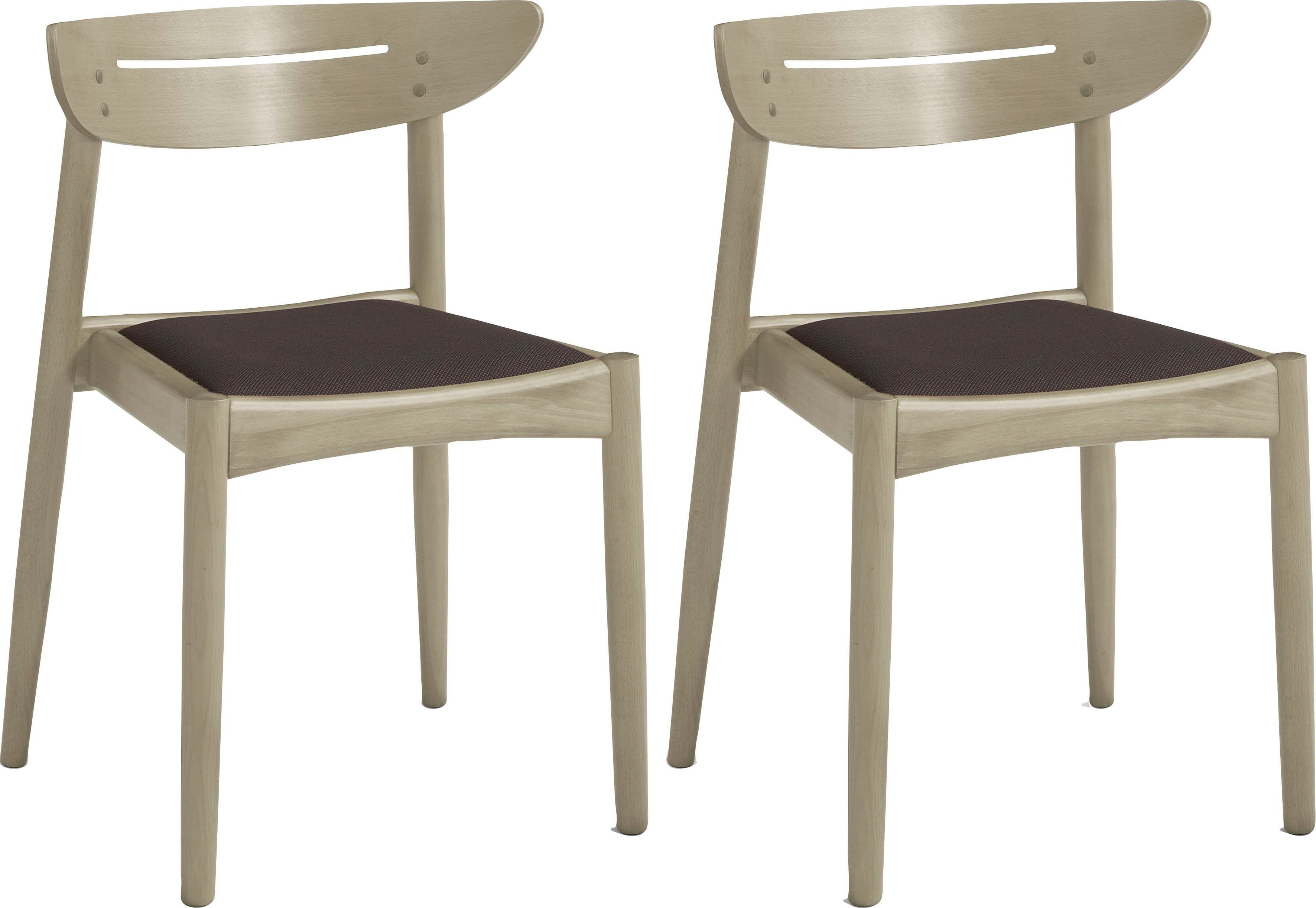 Hammel Furniture Esszimmerstuhl Findahl by Hammel Jacob (2 St), 2er Set, Massivholz, gepolsterte Sitzfläche, versch. Farbvarianten schwarz/braun | Stühle