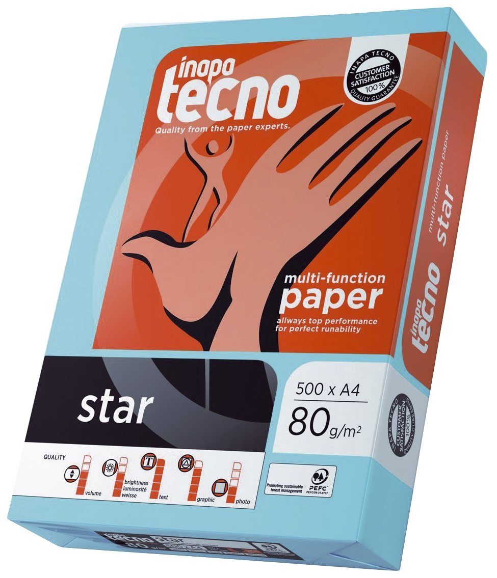TECNO Druckerpapier Inapa tecno 013908019002 star - A3, holzfrei, 80 g/qm, weiß, 500 Blatt