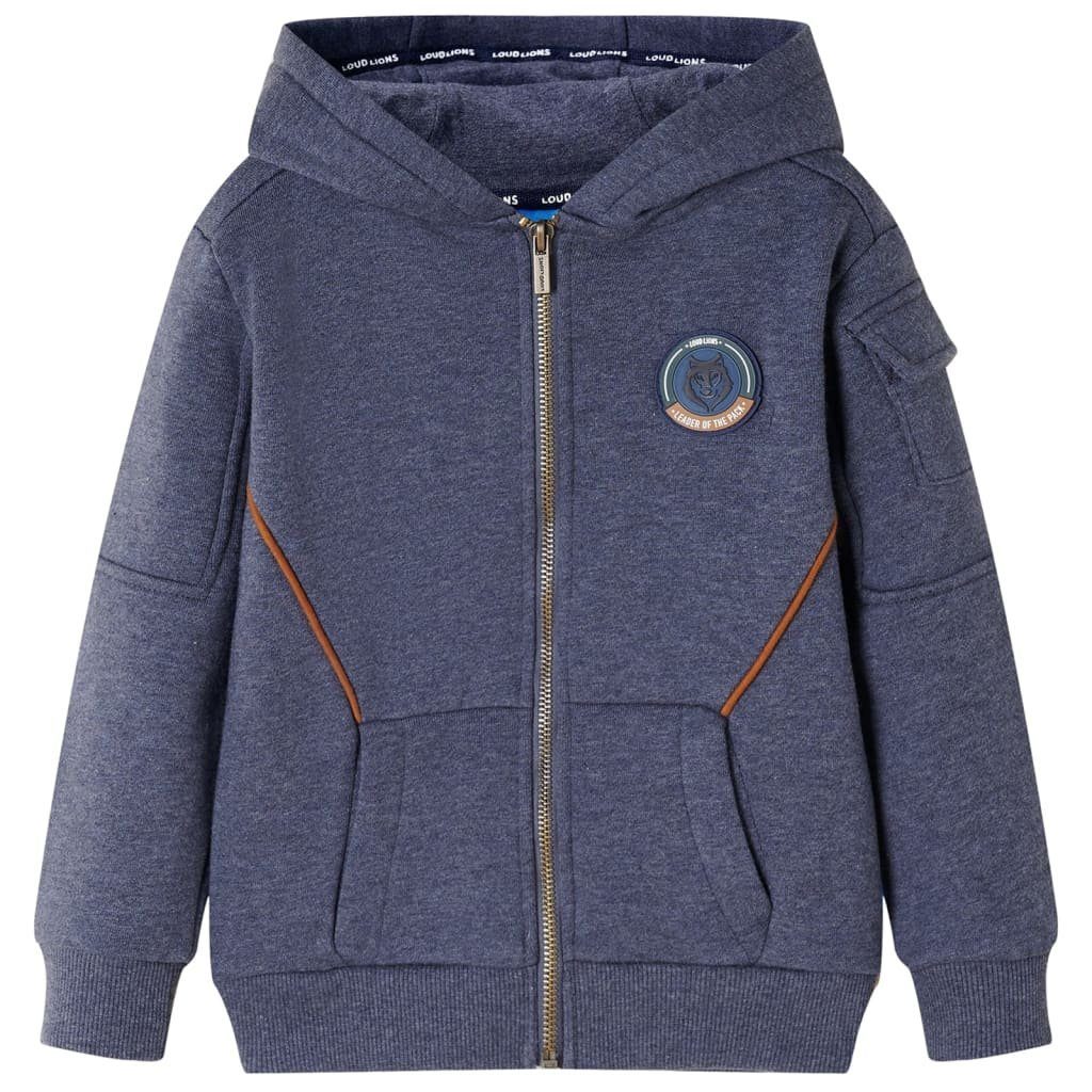 Kapuzenpullover Kinder-Kapuzenpullover mit Reißverschluss Dunkelblau Melange 92