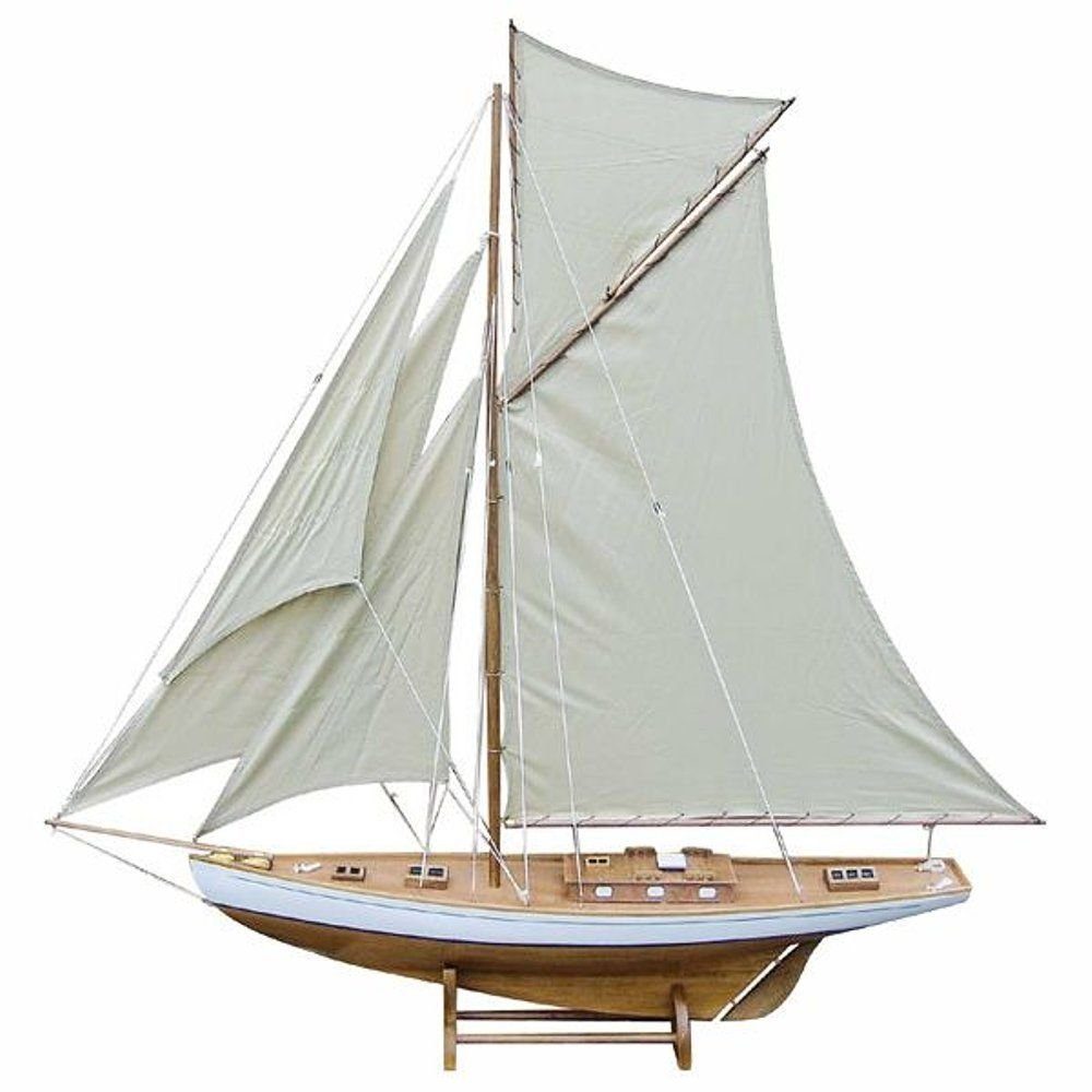 Dekoobjekt Modell-Segelyacht, XXL Renn Gaffel Yacht. Regatta Yacht