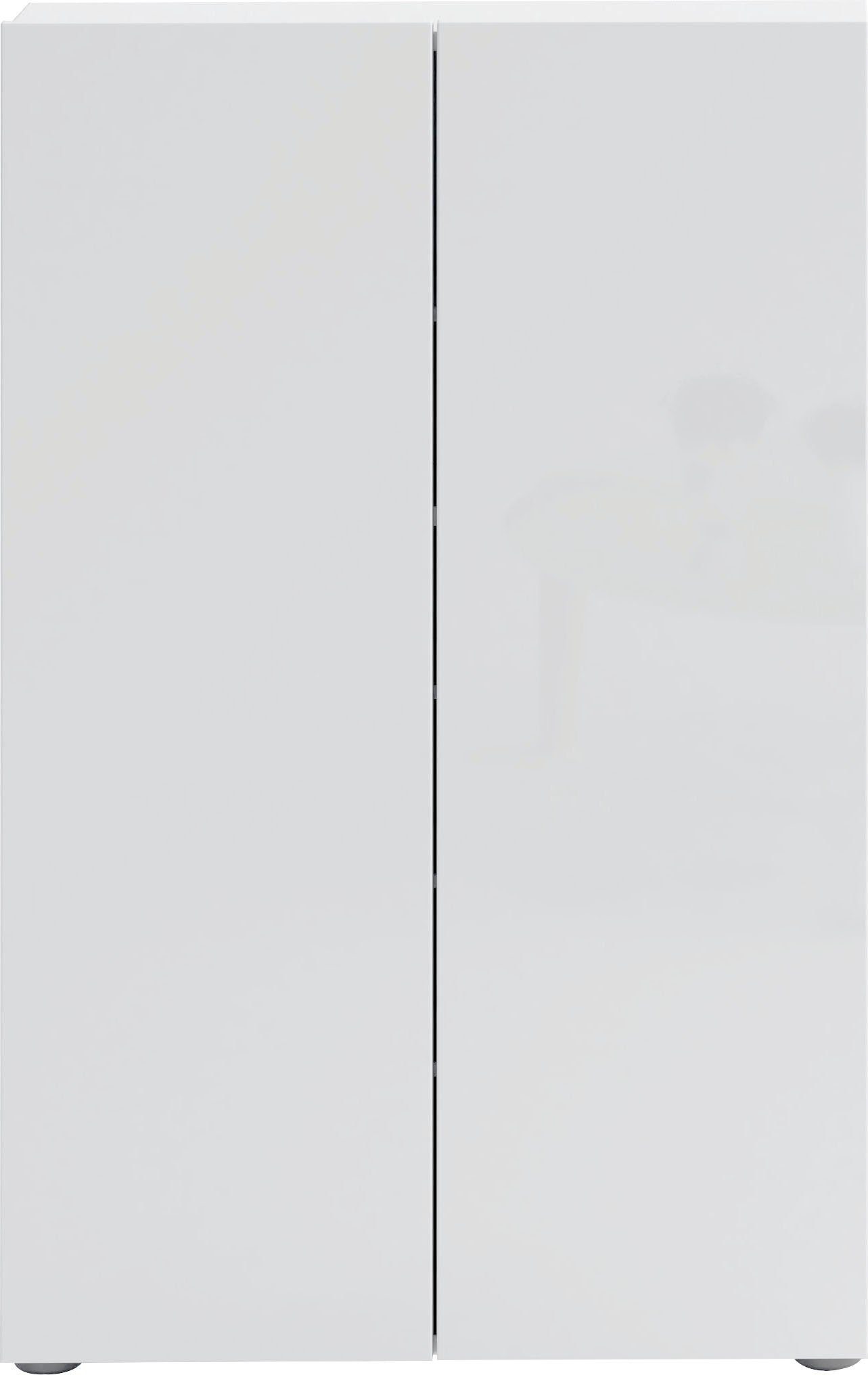 KITALY Schuhschrank in weiß mit 2 Türen und 6 Fächern (BxHxT: 73,4x115x18,6 cm)