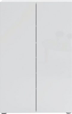 möbelando Schuhschrank SPAZIO (BxHxT: 73,4x115x18,6 cm) in weiß mit 2 Türen und 6 Fächern