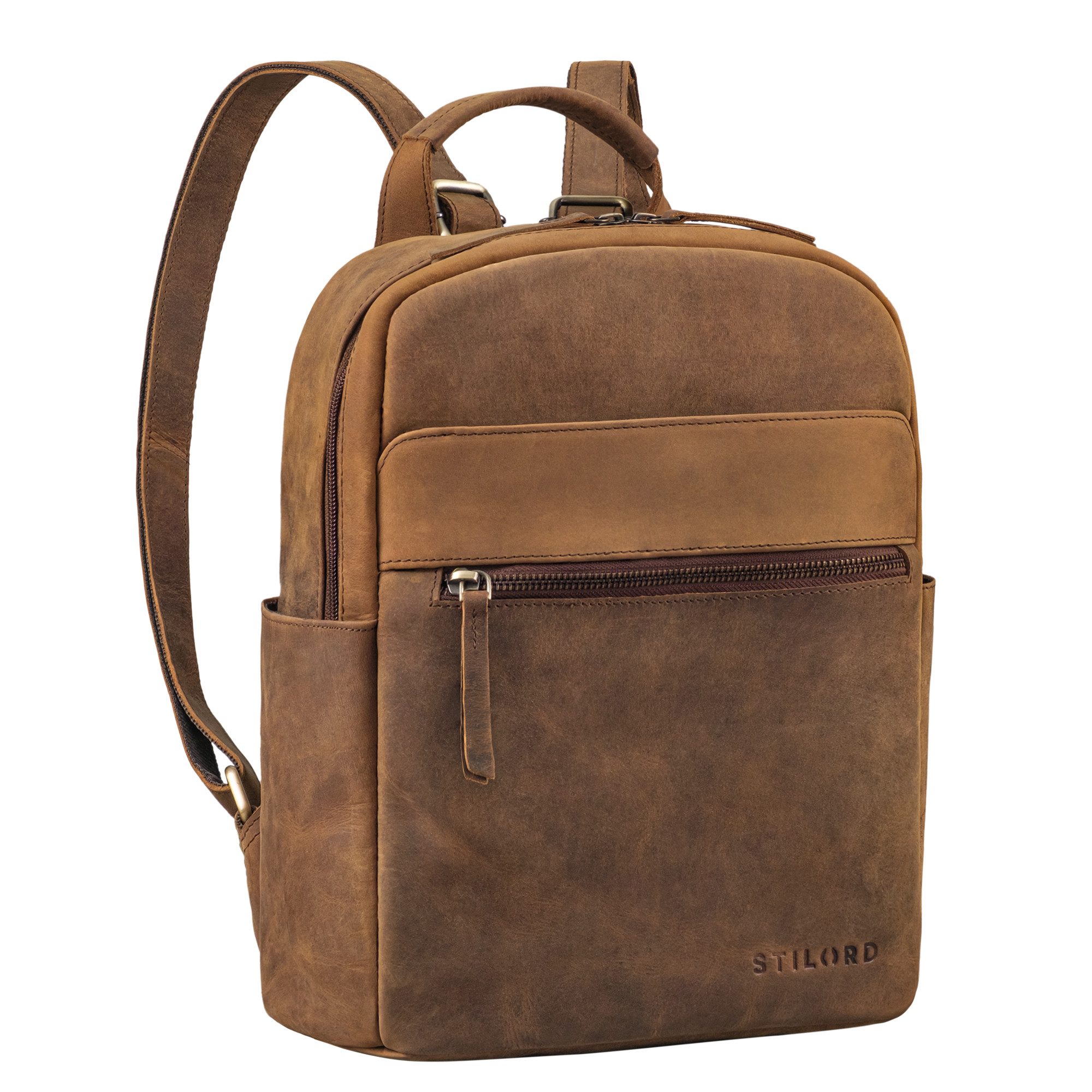 Cityrucksack "Phineas" Lederrucksack Damen u. Herren mittel-groß