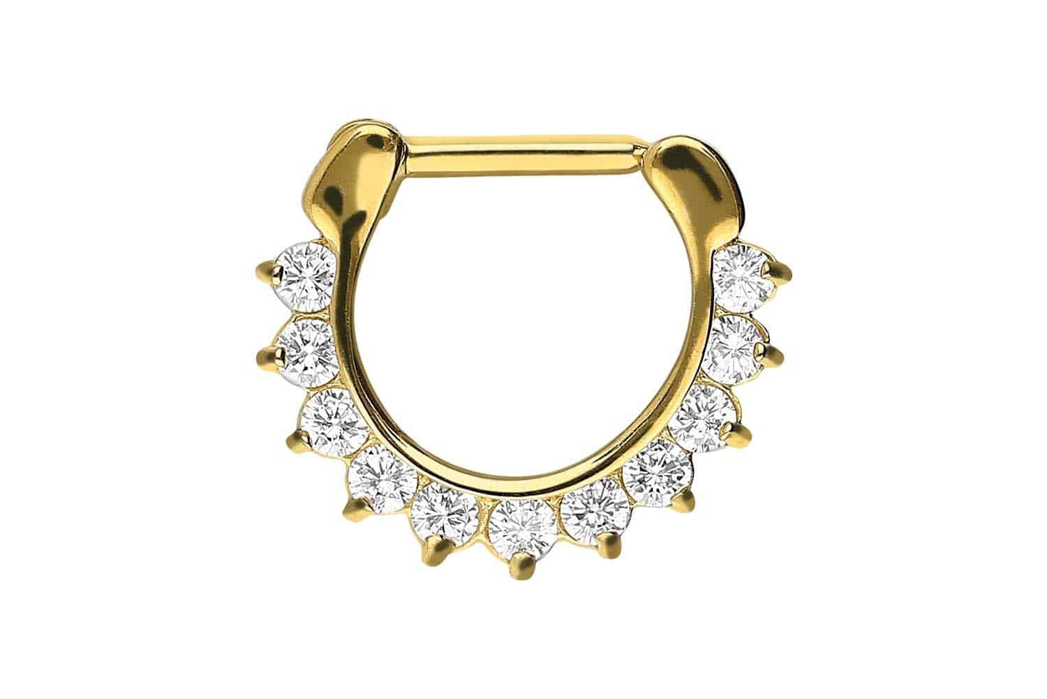 Nasenpiercing Chirurgenstahl Clicker 11 KRISTALLE Ohrpiercing Septum Nase