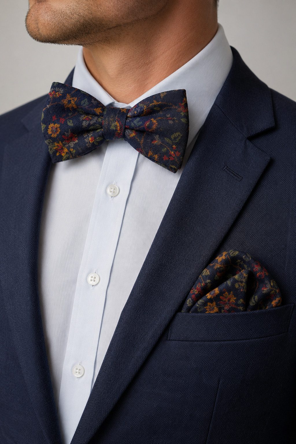 Prince Bowtie Fliege - Set Fliege Einsteckt - Baumwollfliege floral Herren Fliege