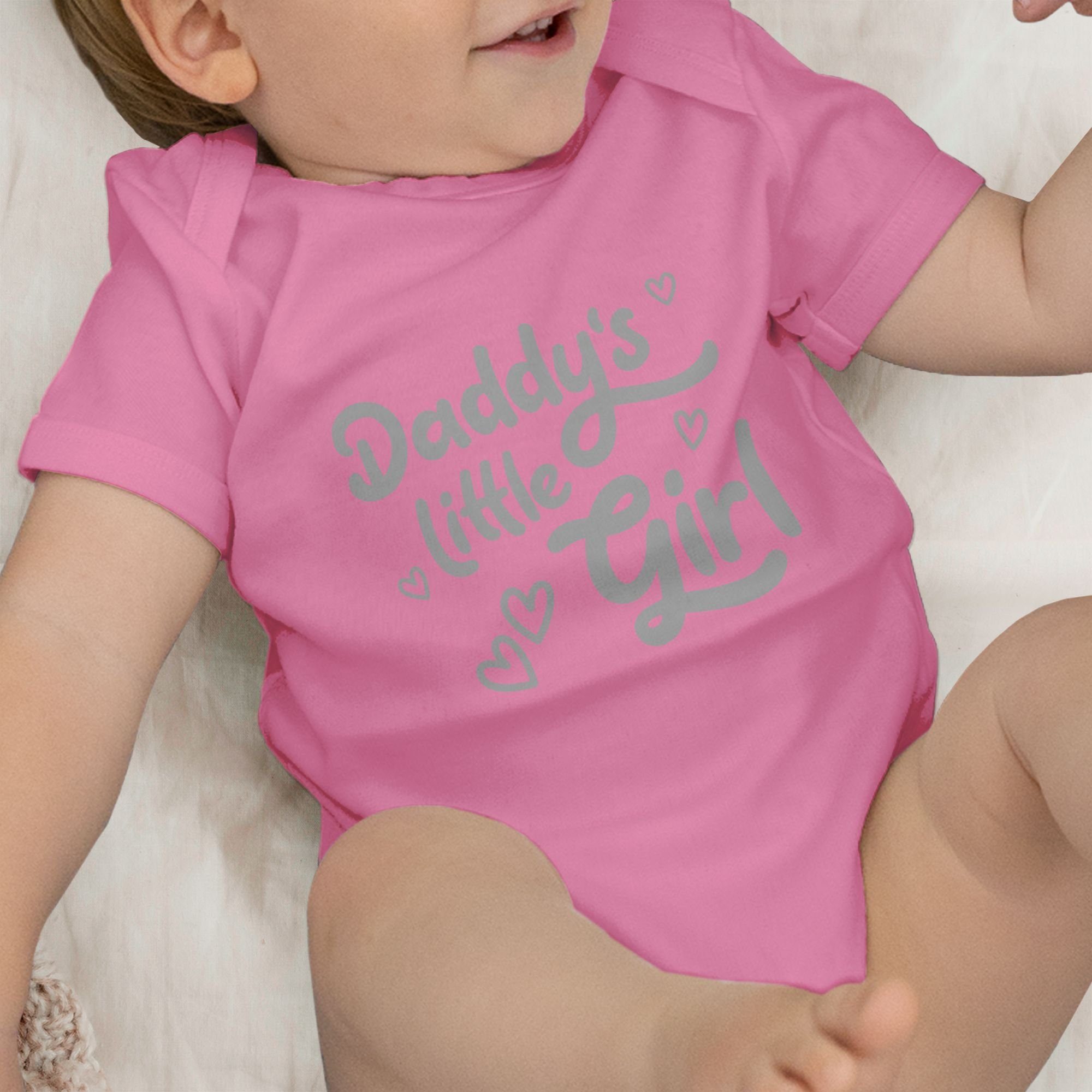 Geschenk Shirtbody Girl Daddy's little grau Shirtracer Vatertag Pink süß Baby 2