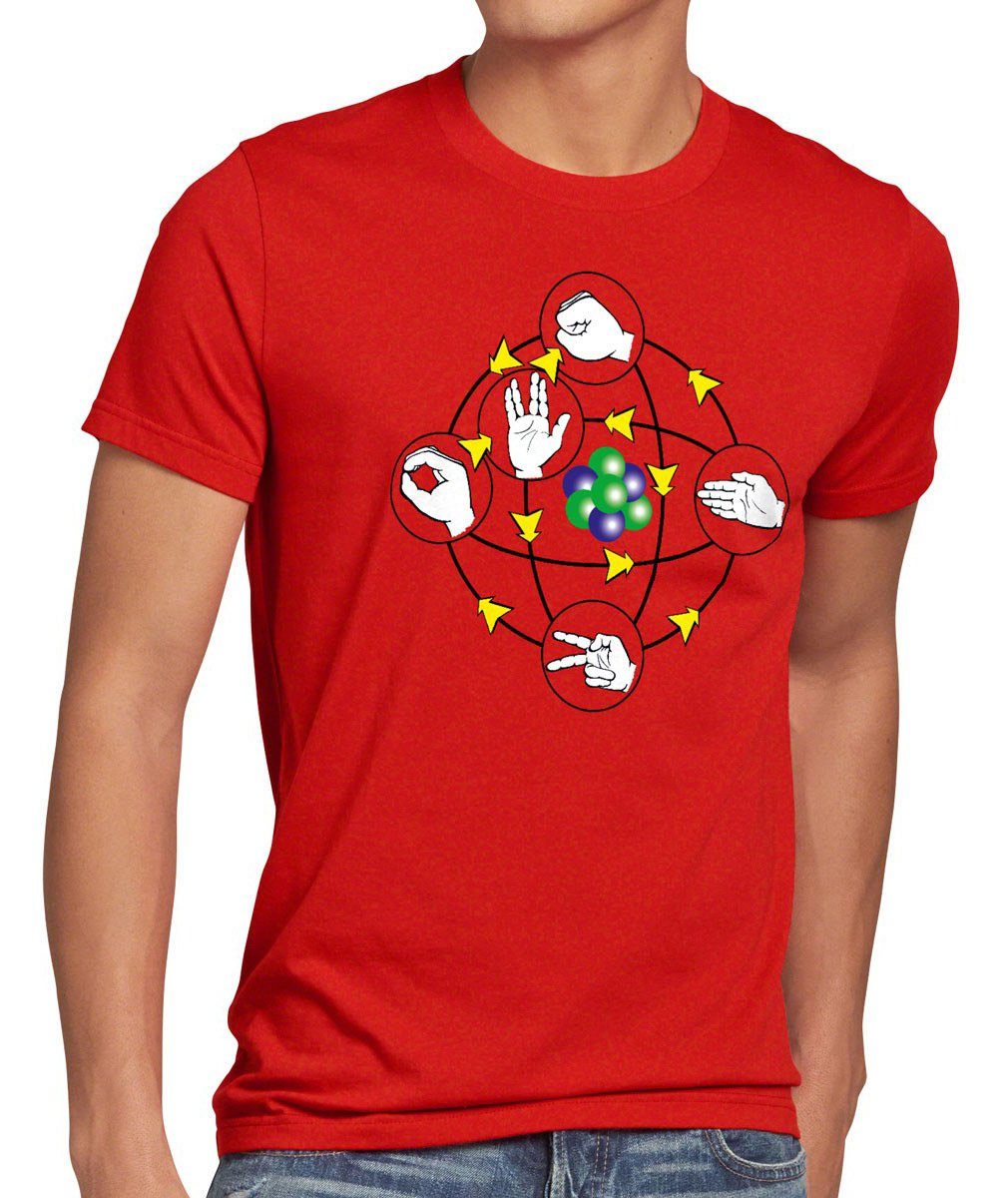 T-Shirt rot cooper big sheldon star Papier bang kirk theory Stein Echse trek style3 Print-Shirt Herren Spock