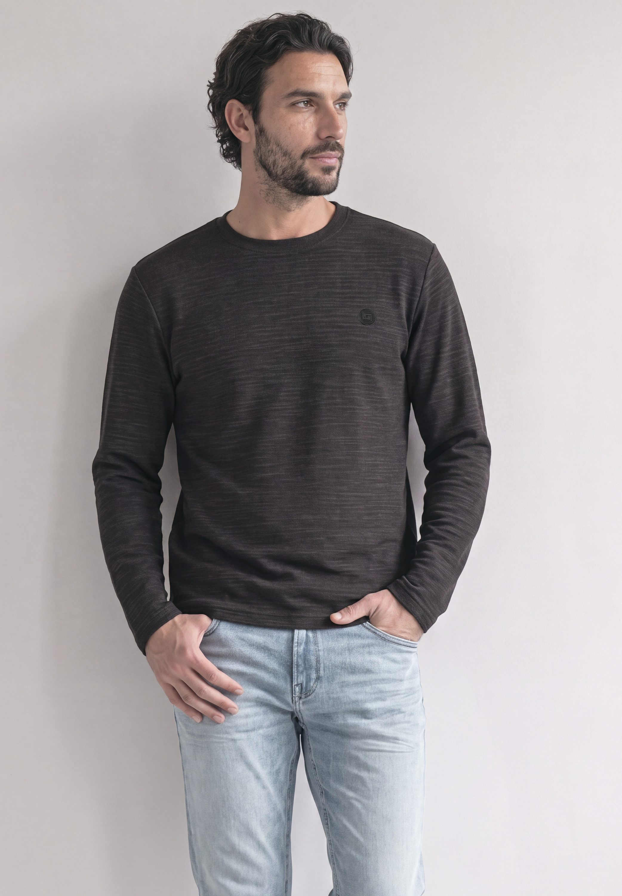 STREET ONE MEN Langarmshirt im soften Baumwoll-Mix