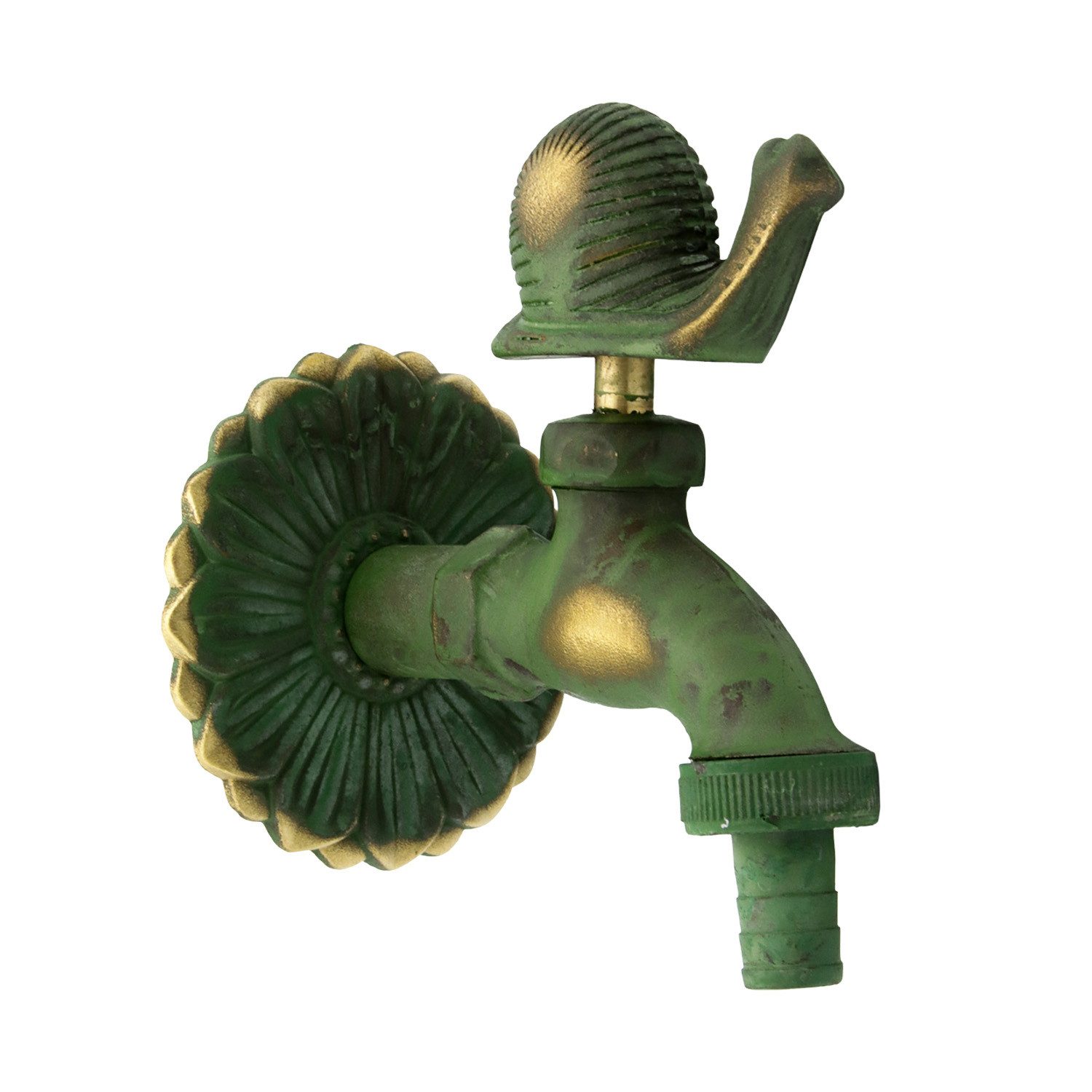 Stabilo Sanitär Auslaufventil Auslaufhahn Nostalgie 1/2" AG Messing Schnecke mit Schlauchtülle