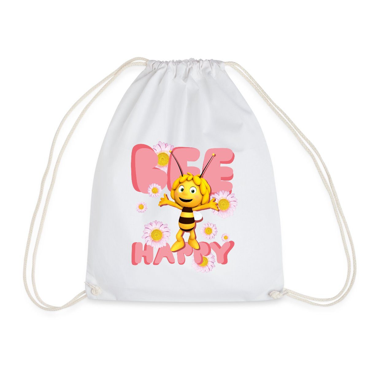 Turnbeutel Biene Maja Bee Happy Spruch Turnbeutel