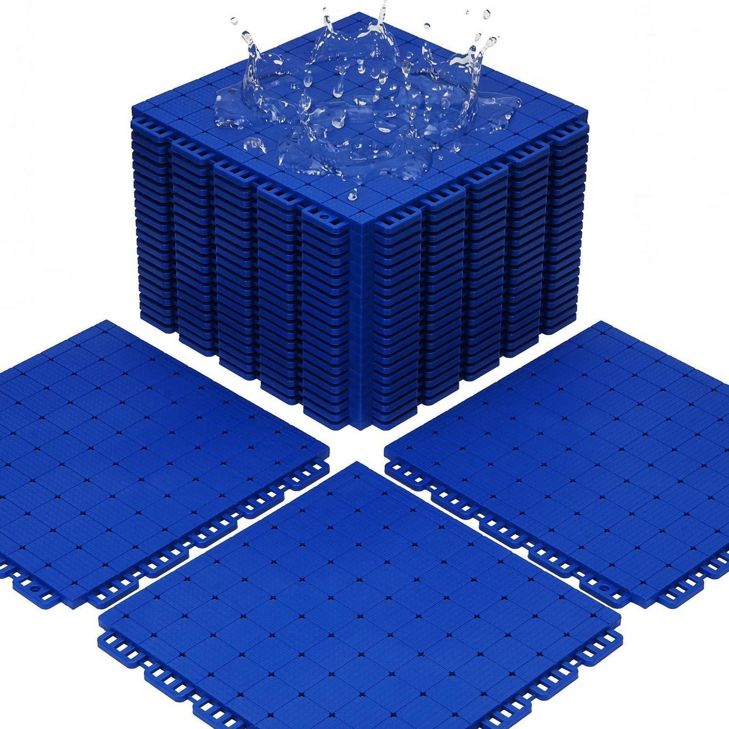 LuxusKollektion Gymnastikmatte Bodenschutzmatte Puzzlematte Set Sportmatte Blau (24-St)