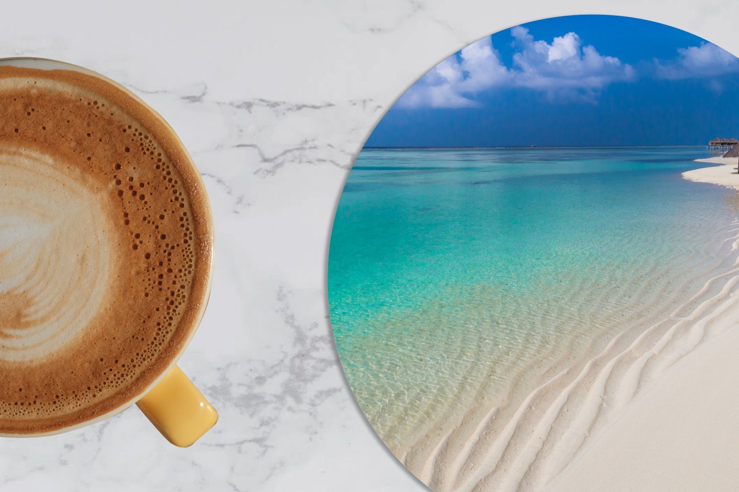 MuchoWow Glasuntersetzer Meer - Strand Zubehör für Becher Gläser, Sommer, Tasse, - Getränkeuntersetzer, Korkuntersetzer, Tassenuntersetzer, 6-tlg