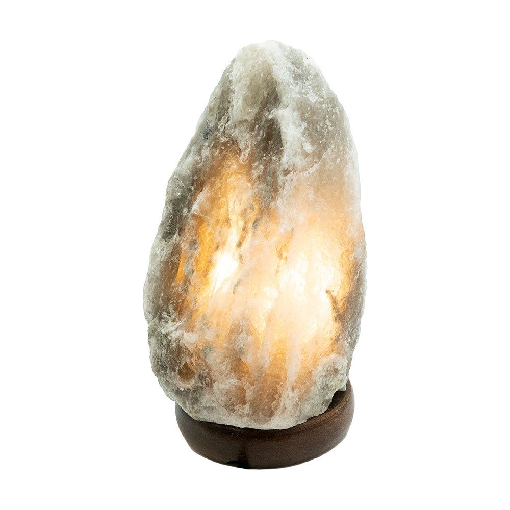 Globo Tischleuchte, Tischleuchte Beistelllampe Nachttischlampe Salzkristall Grau H 20,3 cm
