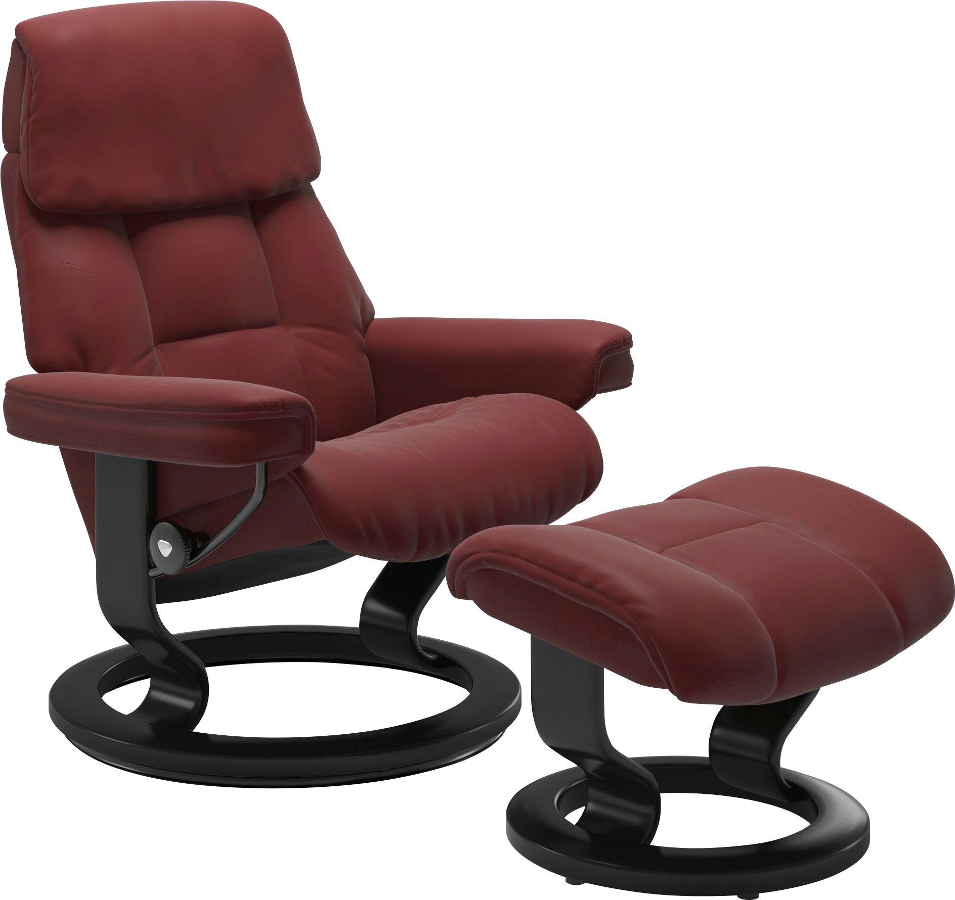 Hocker), Wenge, Gestell mit Relaxsessel Relaxsessel Braun Base, Größe (Set, & mit Ruby Stressless® Schwarz Eiche, Classic S,