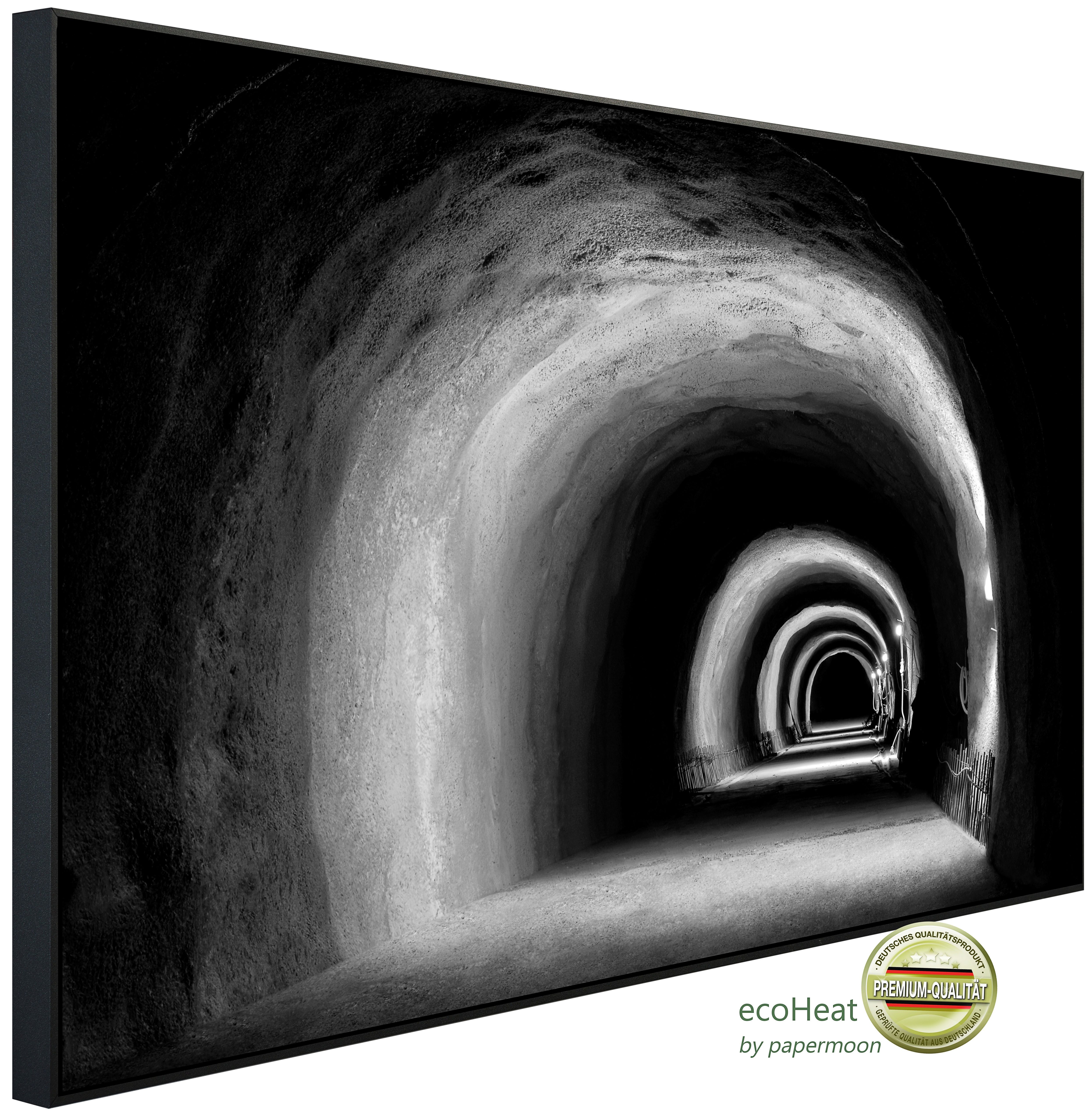 Papermoon Infrarotheizung INFRAROT-BILD-HEIZUNG, Tunnel Schwarz & Weiß, TÜV-Rheinland/GS zertifiziert, angenehme Strahlungswärme