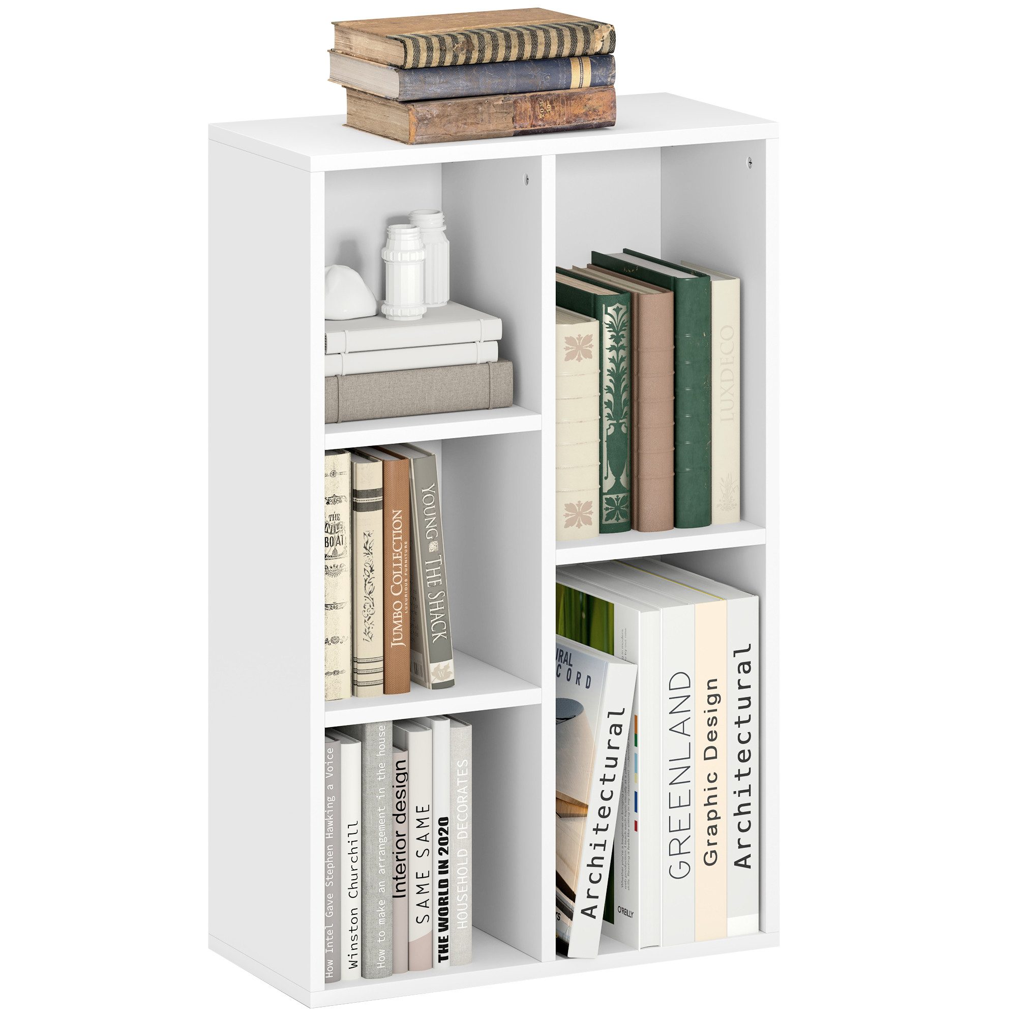 HOMCOM Bücherregal modernes Standregal mit 5 günstig online kaufen