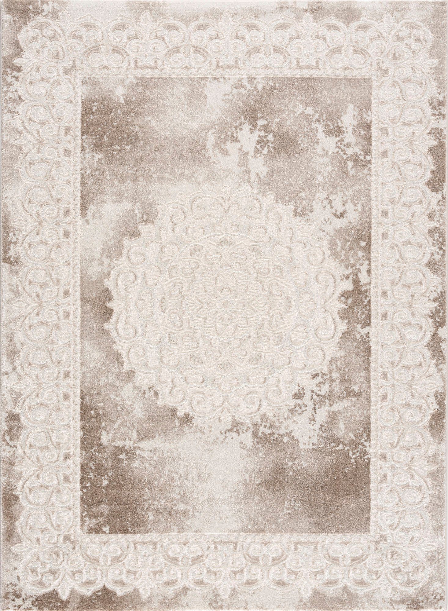 Sanat Teppich Harmony 3205, auch als Läufer und rund, rechteckig, Höhe: 12 mm, Wohnzimmer, Kurzflor, modern, Orient Optik, Schlafzimmer