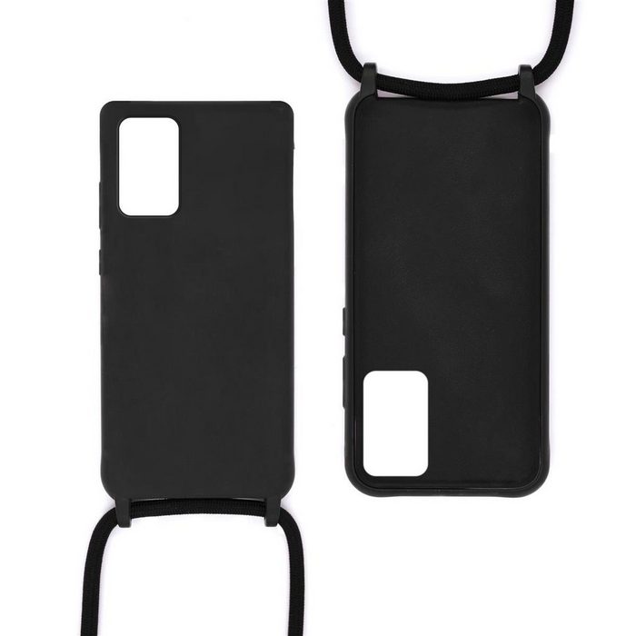 MyGadget Handyhülle Handykette für Samsung Galaxy Note 20 TPU Hülle mit Band - Handyhülle mit Handyband zum Umhängen Kordel Schnur Case Schutzhülle - Schwarz