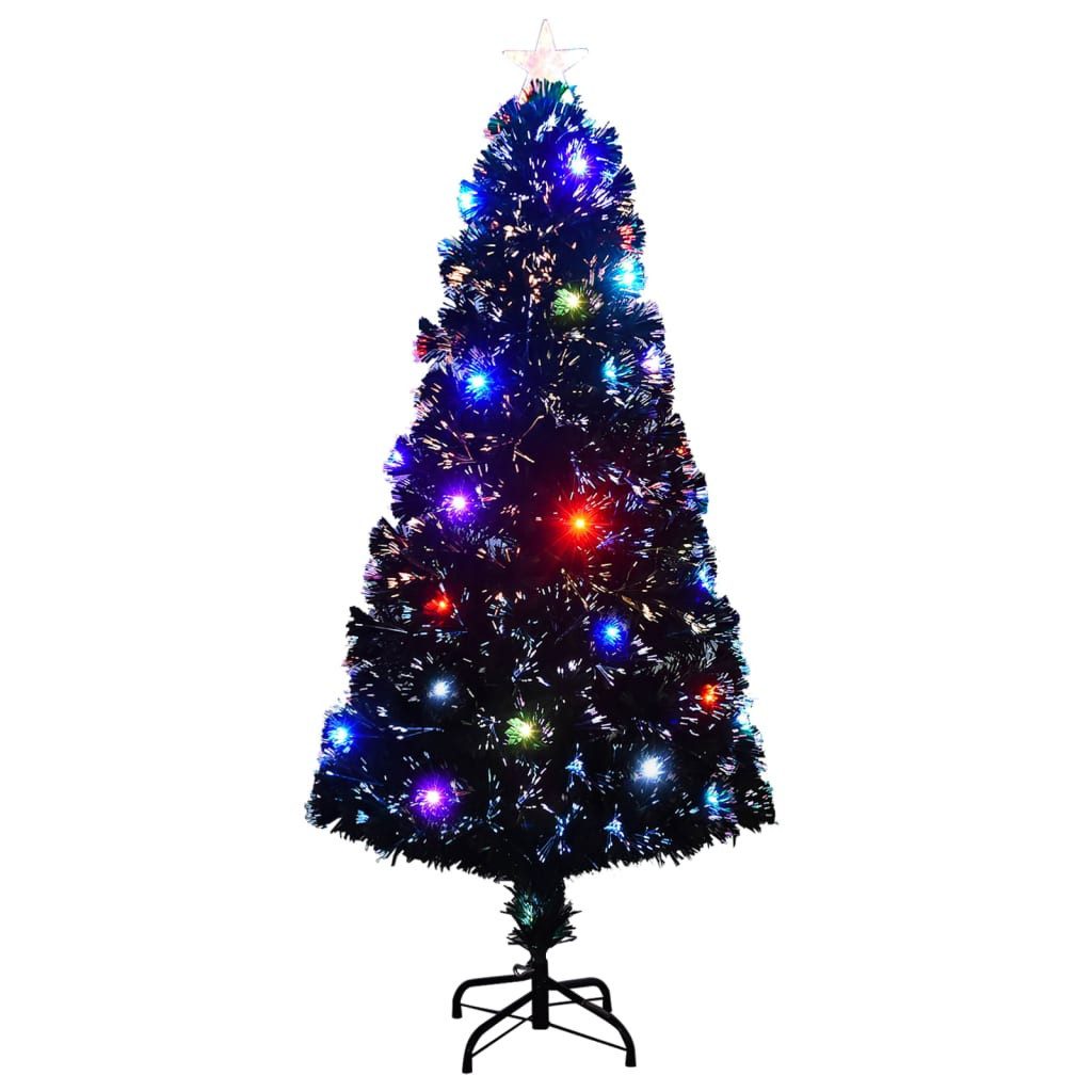 vidaXL LED Baum Vorbeleuchteter Weihnachtsbaum mit Ständer und LED 150 cm Glasfaser
