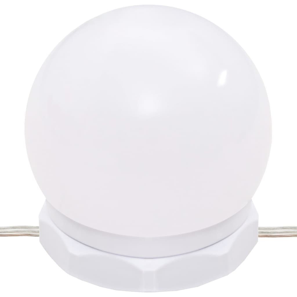 96x40x142 | Hochglanz-Weiß Schminktisch mit Schminktisch Hochglanz-Weiß LED vidaXL (1-St) cm Hochglanz-Weiß