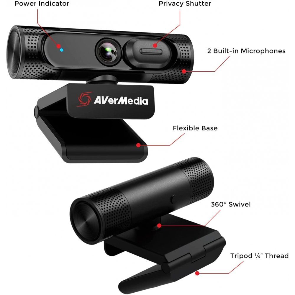 Avermedia PW315 - Webcam - schwarz Webcam