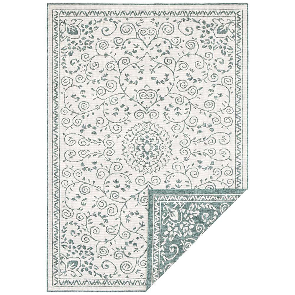 NORTHRUGS Teppich In- & Outdoor Wendeteppich Leyte Grün Creme, rechteckig, Höhe: 5 mm