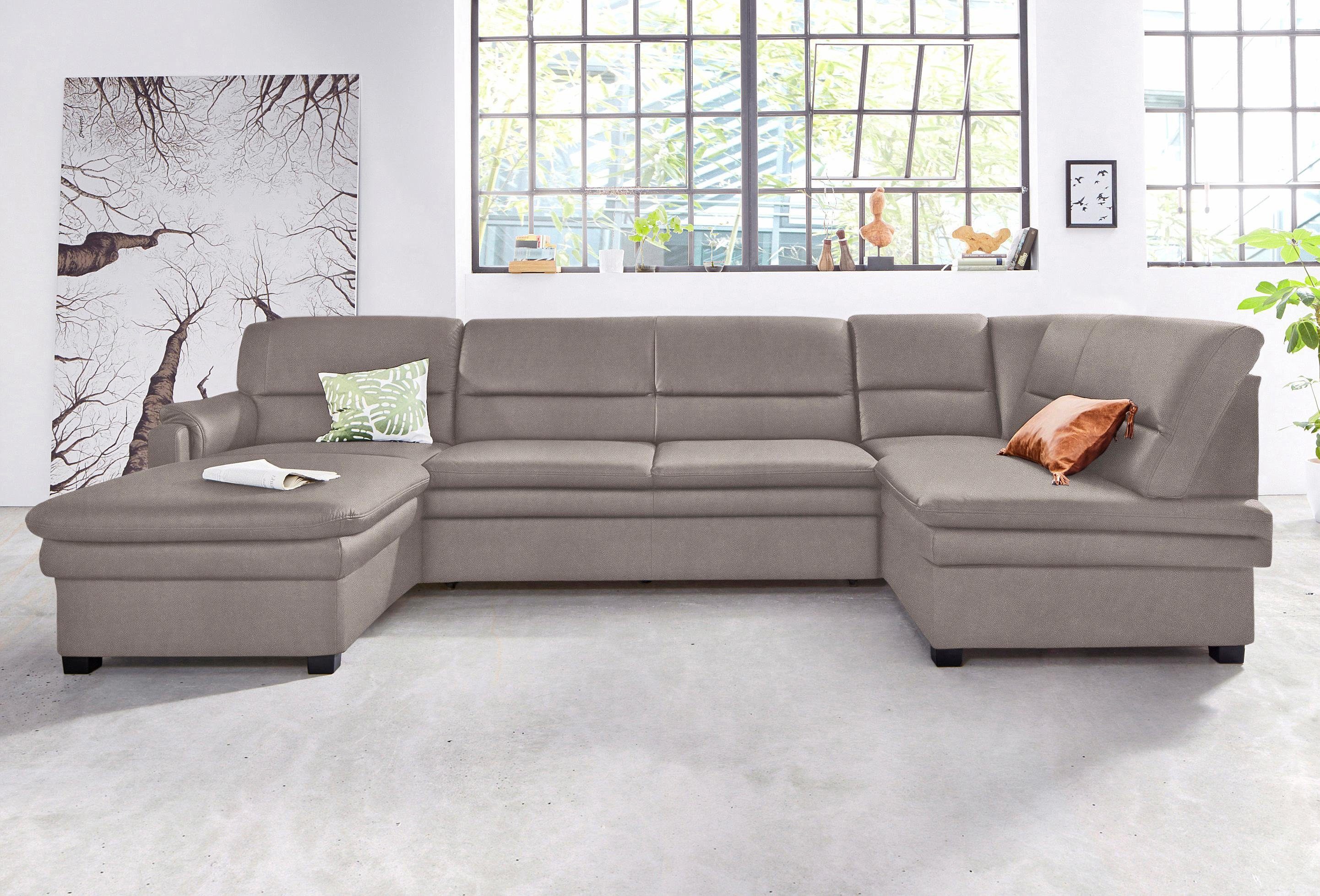 sit&more Wohnlandschaft "Pisa U-Form", mit Federkern, wahlweise mit Bettfun günstig online kaufen