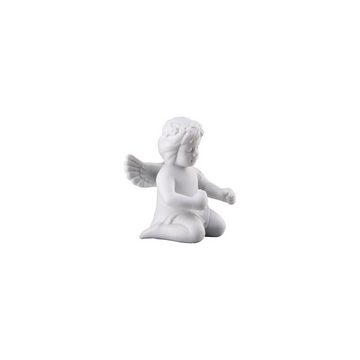 Rosenthal Engelfigur Engel klein Weiß matt Engel Porzellan Ostern 2023 Deko Figur (1 St), mit Blumenkranz