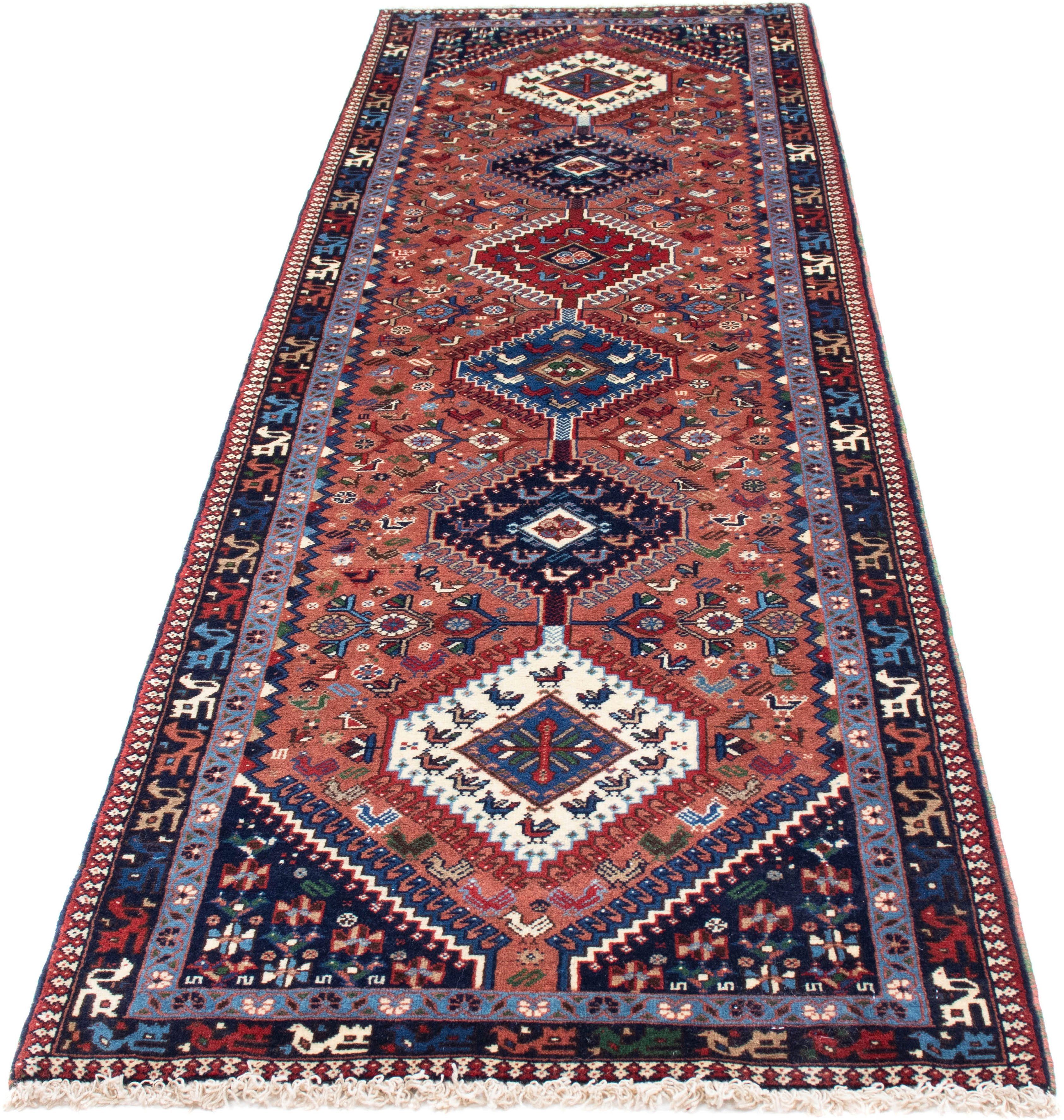 Orientteppich Perser - Nomadic - 294 x 81 cm - mehrfarbig, morgenland, rechteckig, Höhe: 10 mm, Wohnzimmer, Handgeknüpft, Einzelstück mit Zertifikat