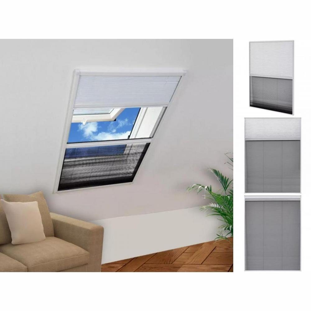 vidaXL Insektenschutz-Fensterrahmen Insektenschutz-Plissee für Fenster Jalousie Aluminium 60x80 cm Fliegen