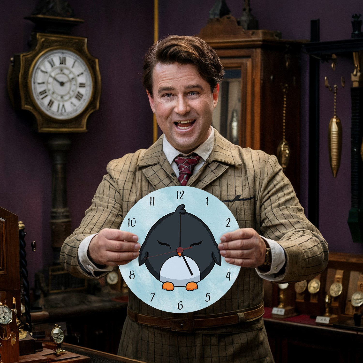 speecheese Wanduhr Pinguin Kinder Wanduhr aus günstig online kaufen