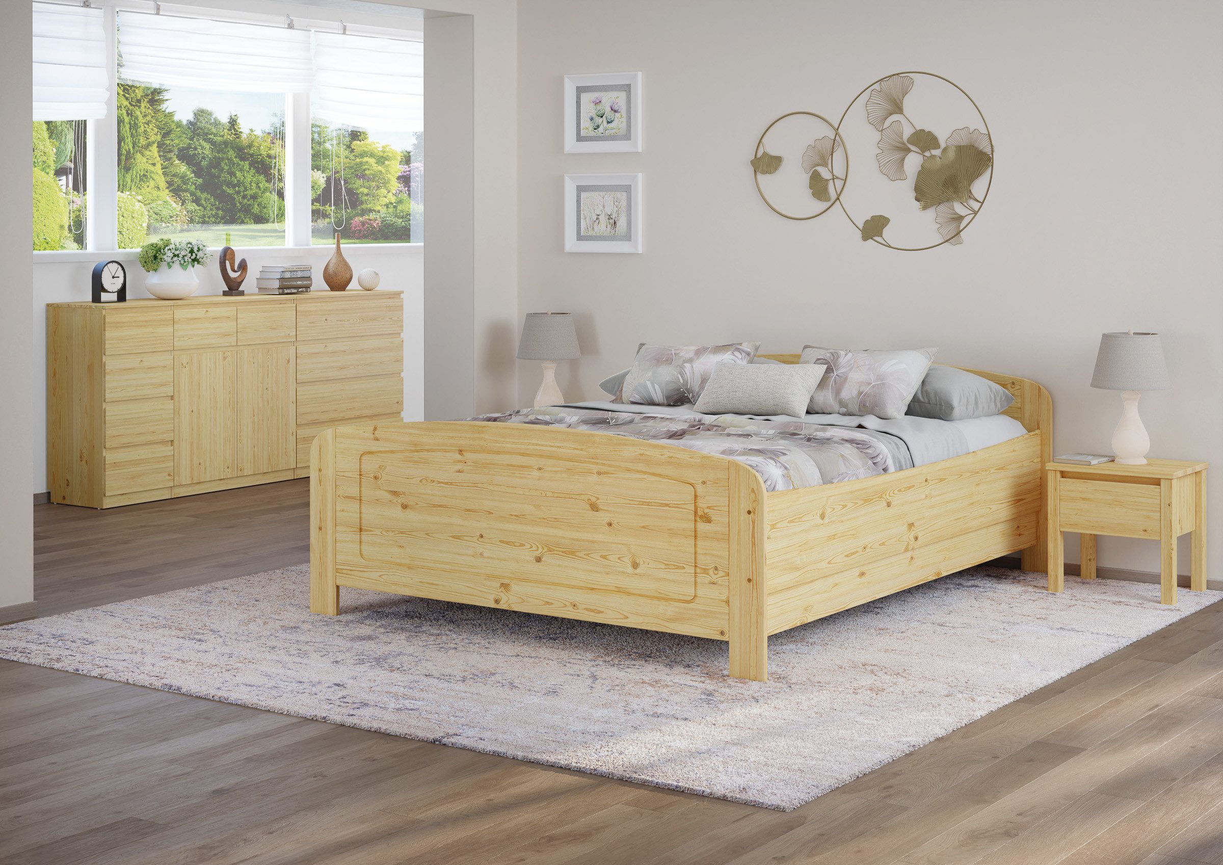 ERST-HOLZ Bett Gemütliches Doppelbett 200 x günstig online kaufen