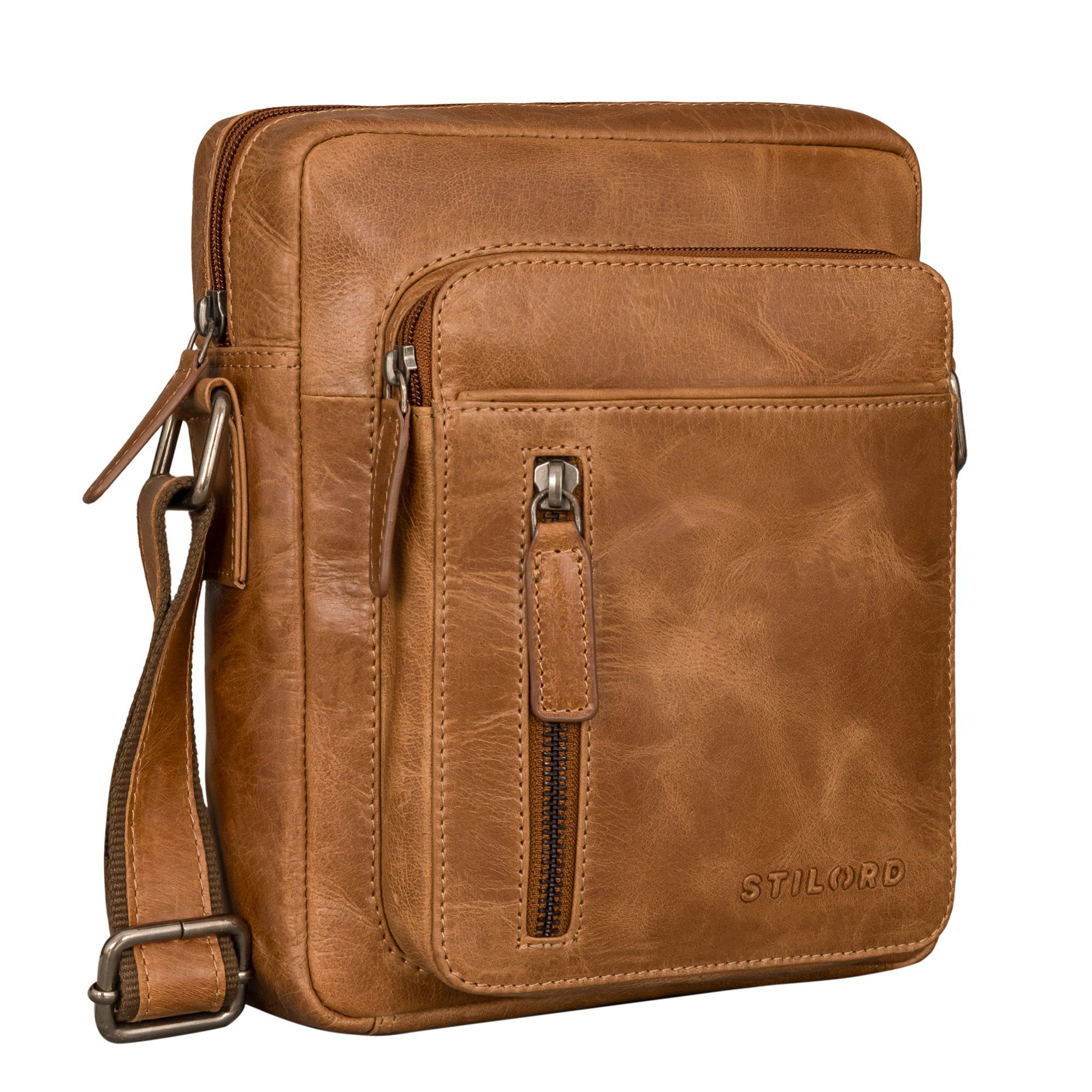 Handtasche "Dain" Schultertasche Herren Leder Klein Umhängetasche