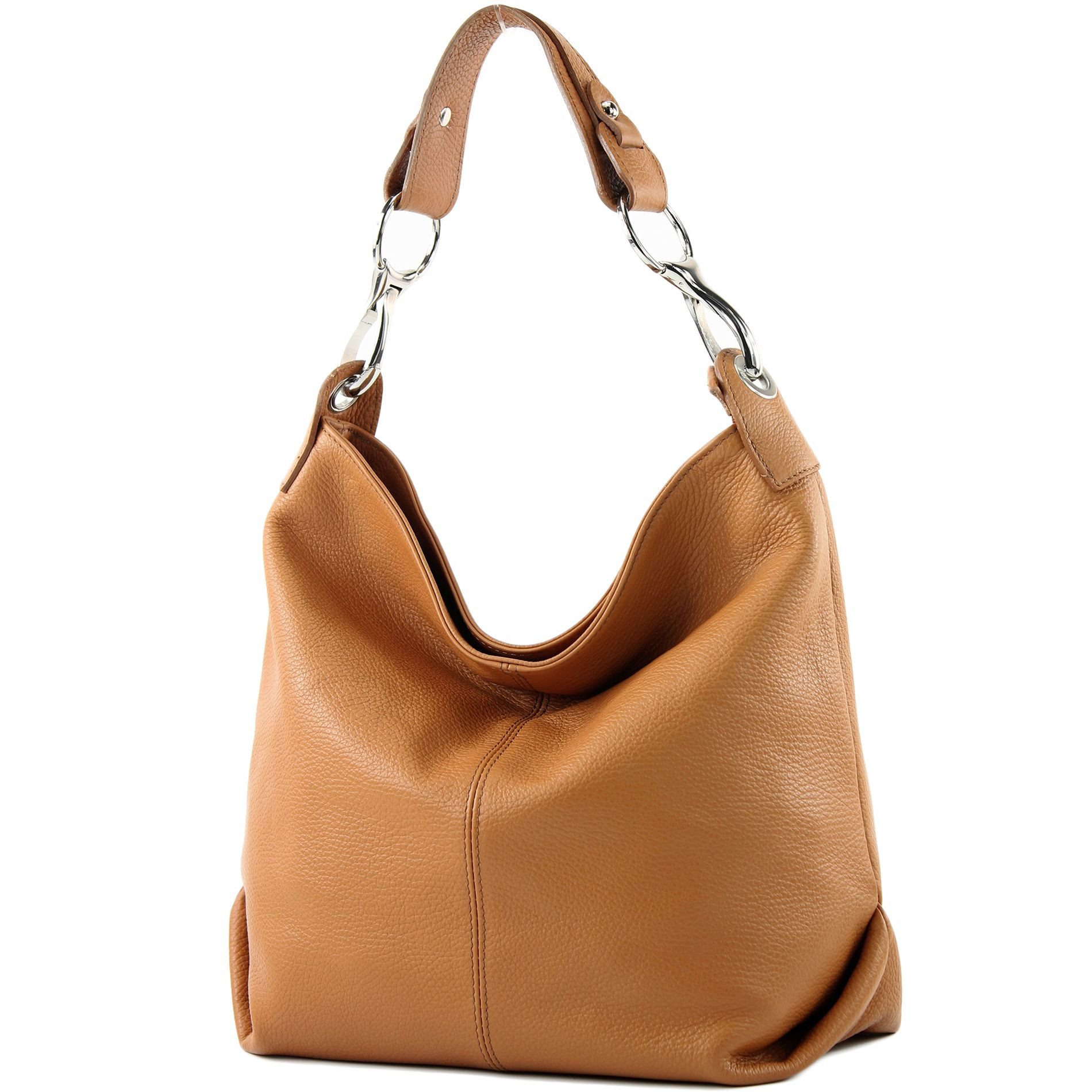 modamoda de Schultertasche T168v8, Echtleder Handmade in Italy