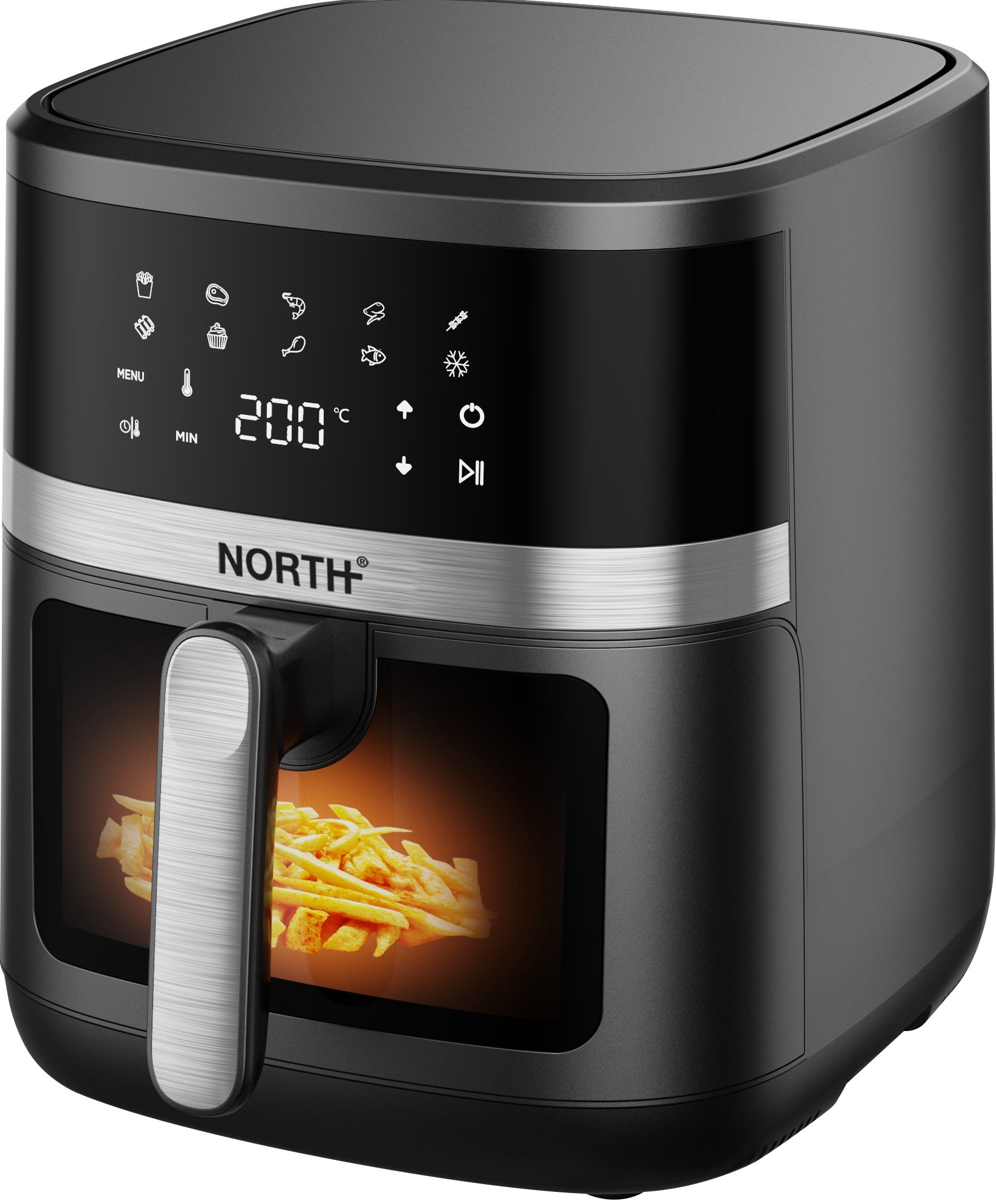 NORTH Heißluftfritteuse, Fassungsvermögen 6.5l